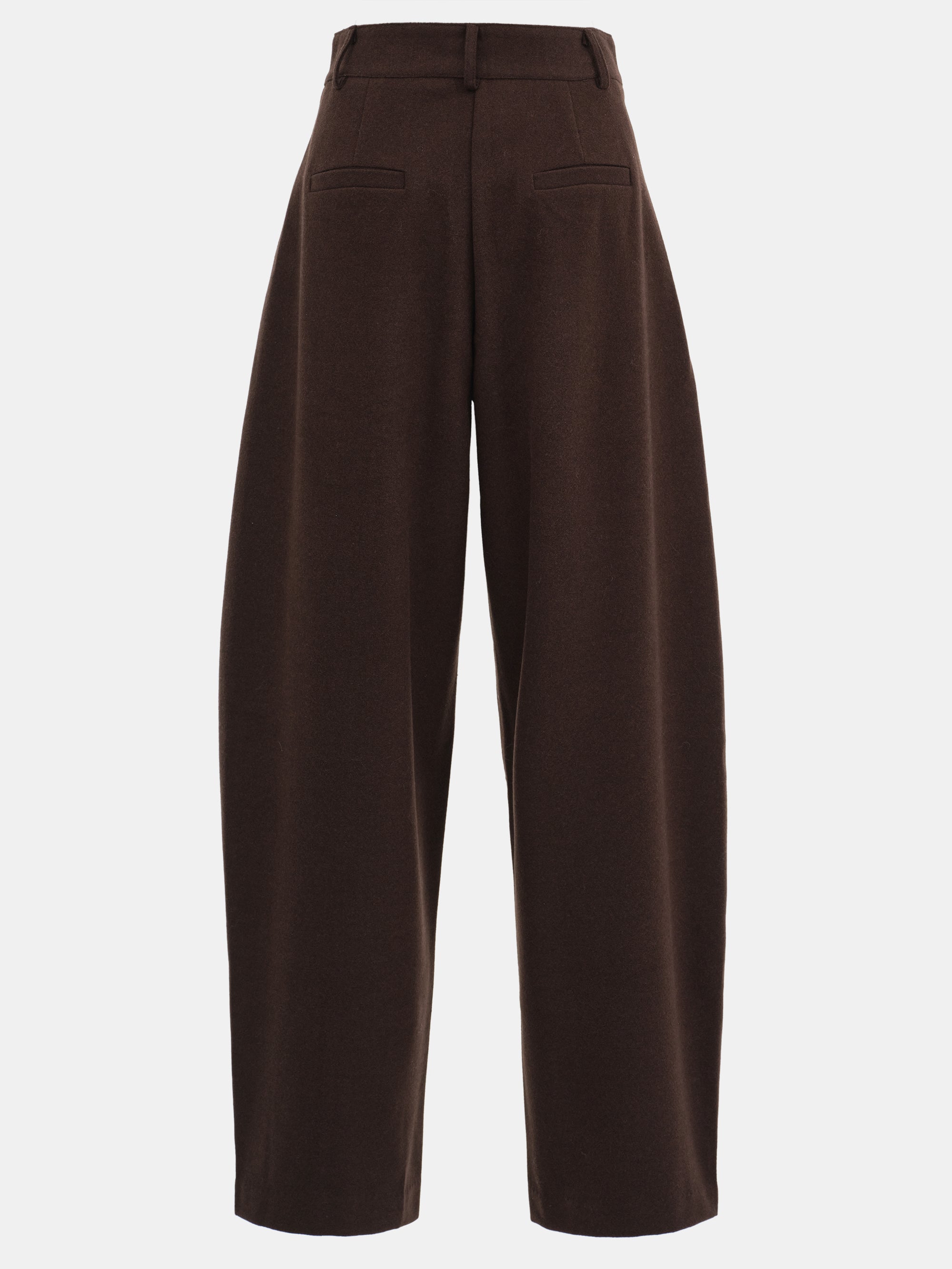 Barrel-Leg Hopsack Trousers, Brown