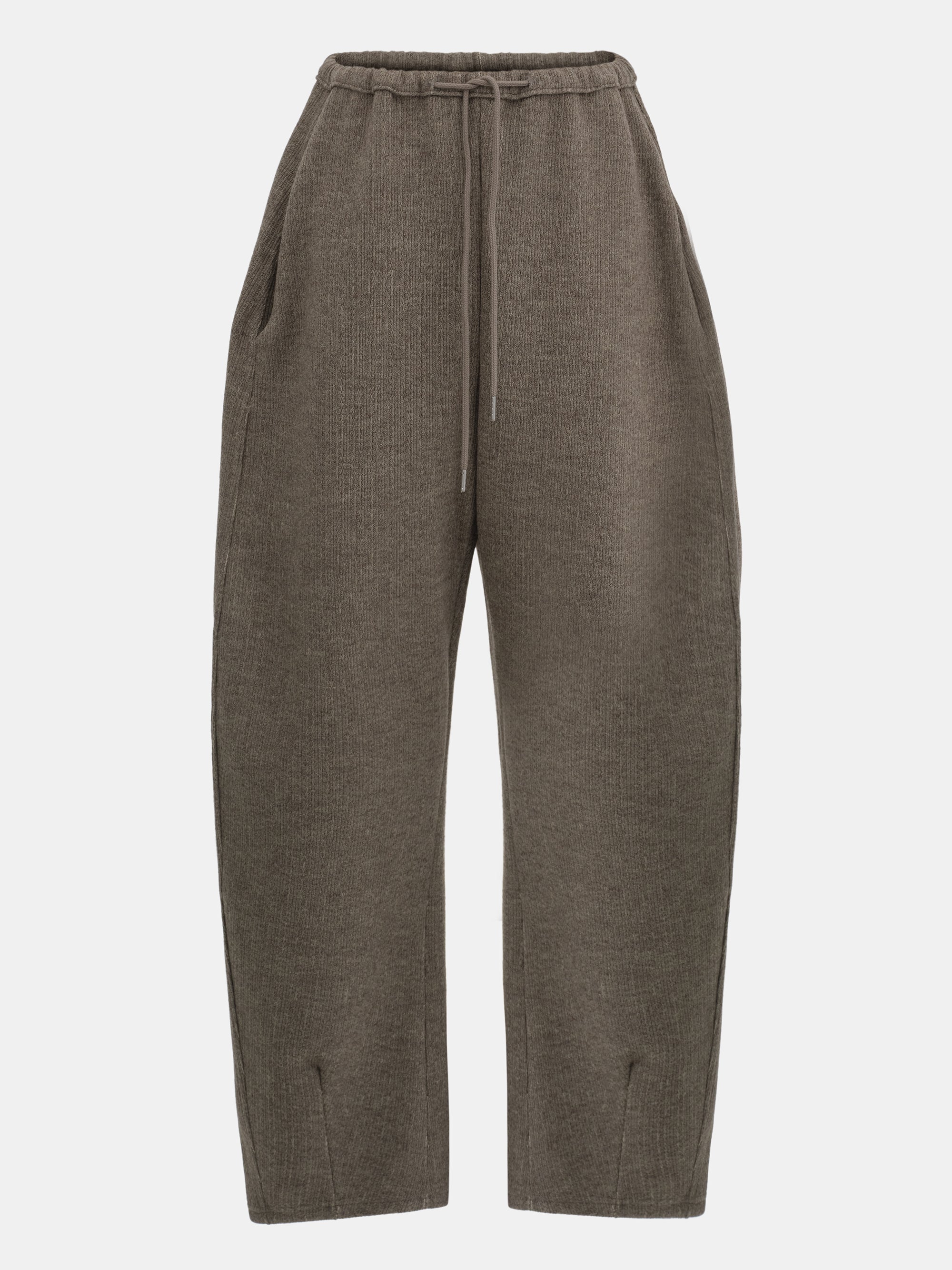 Drawstring Knitted Pants, Taupe