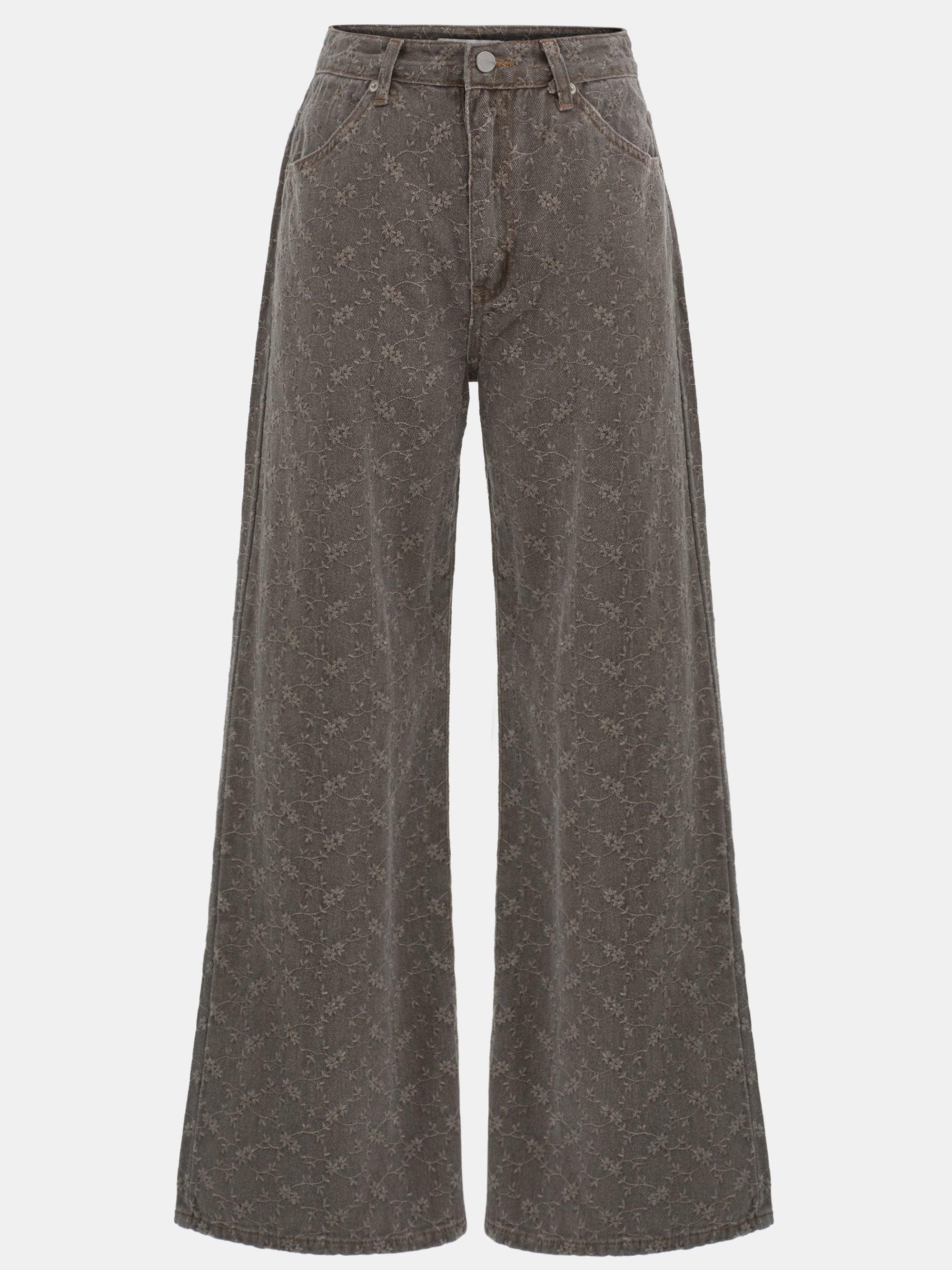 Jacquard Washed Jeans, Grey