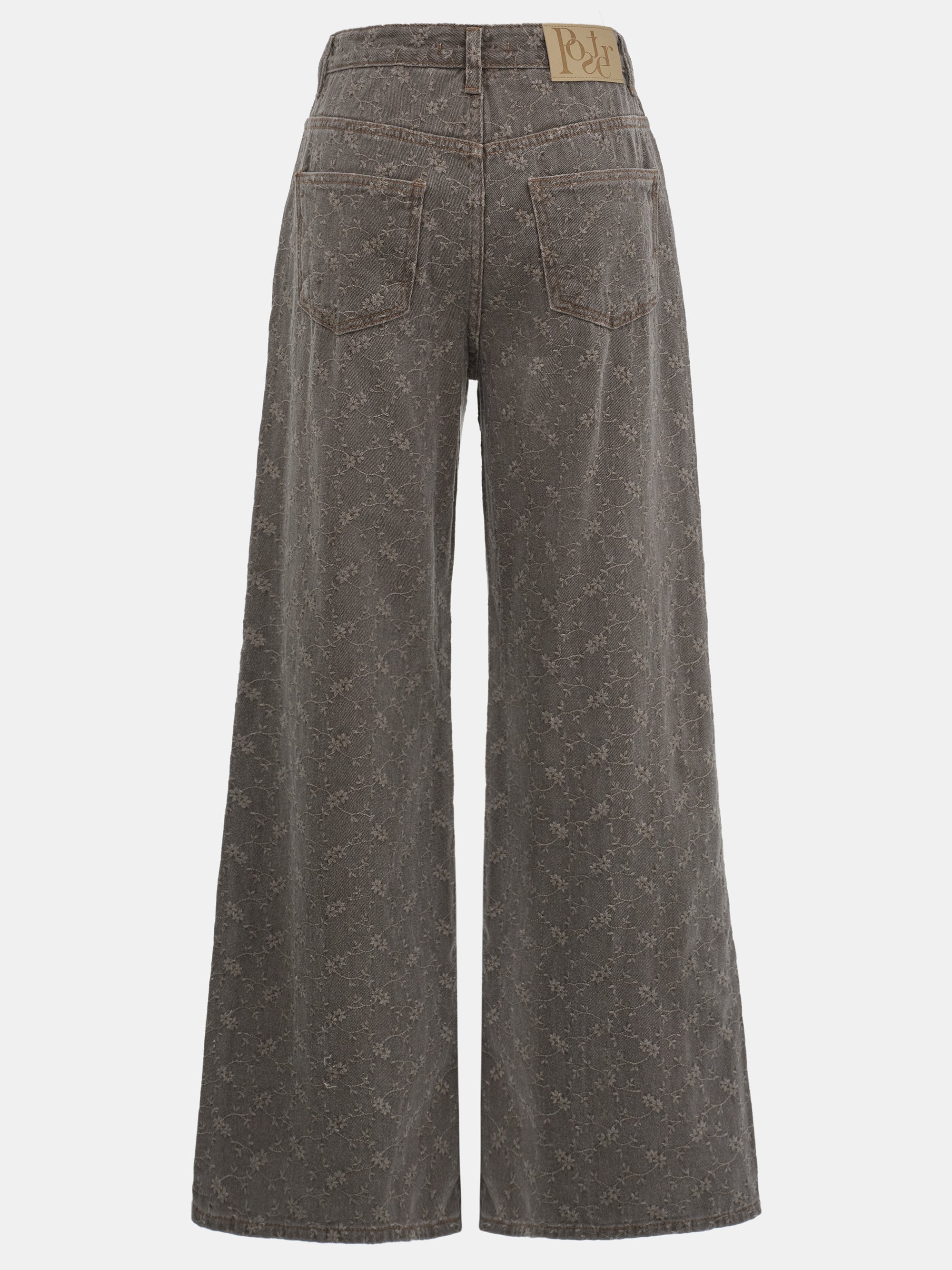 Jacquard Washed Jeans, Grey