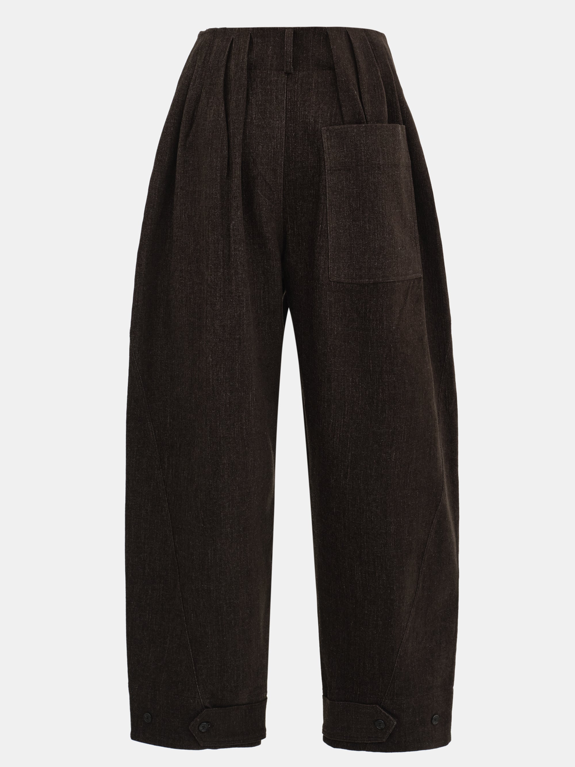 Sculpted Tuck Trousers, Brown