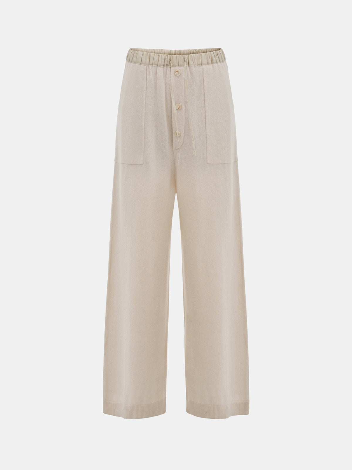 Kante Elastic Waist Wool Pants, Ivory