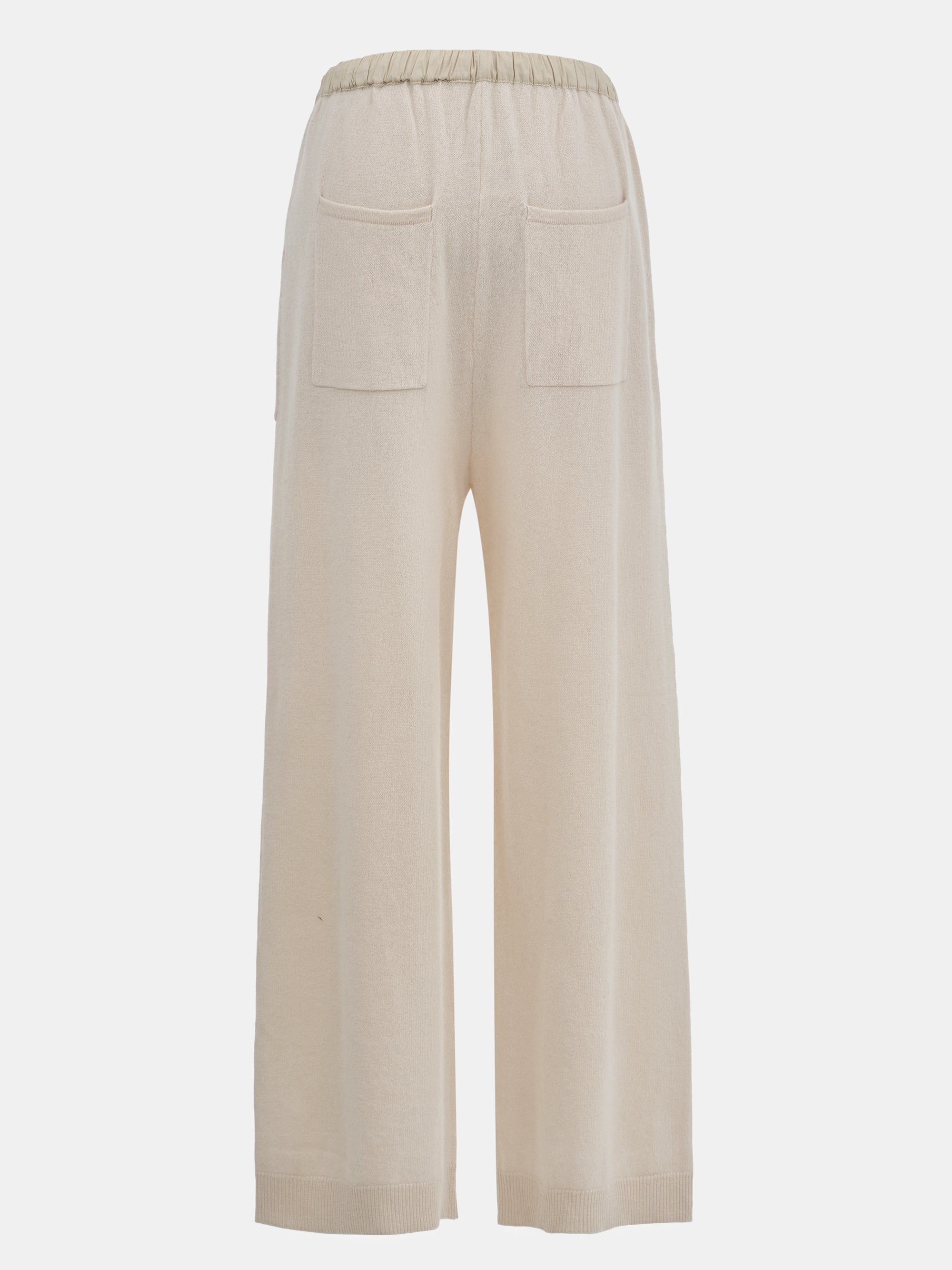 Elastic Waist Wool Pants, Ivory