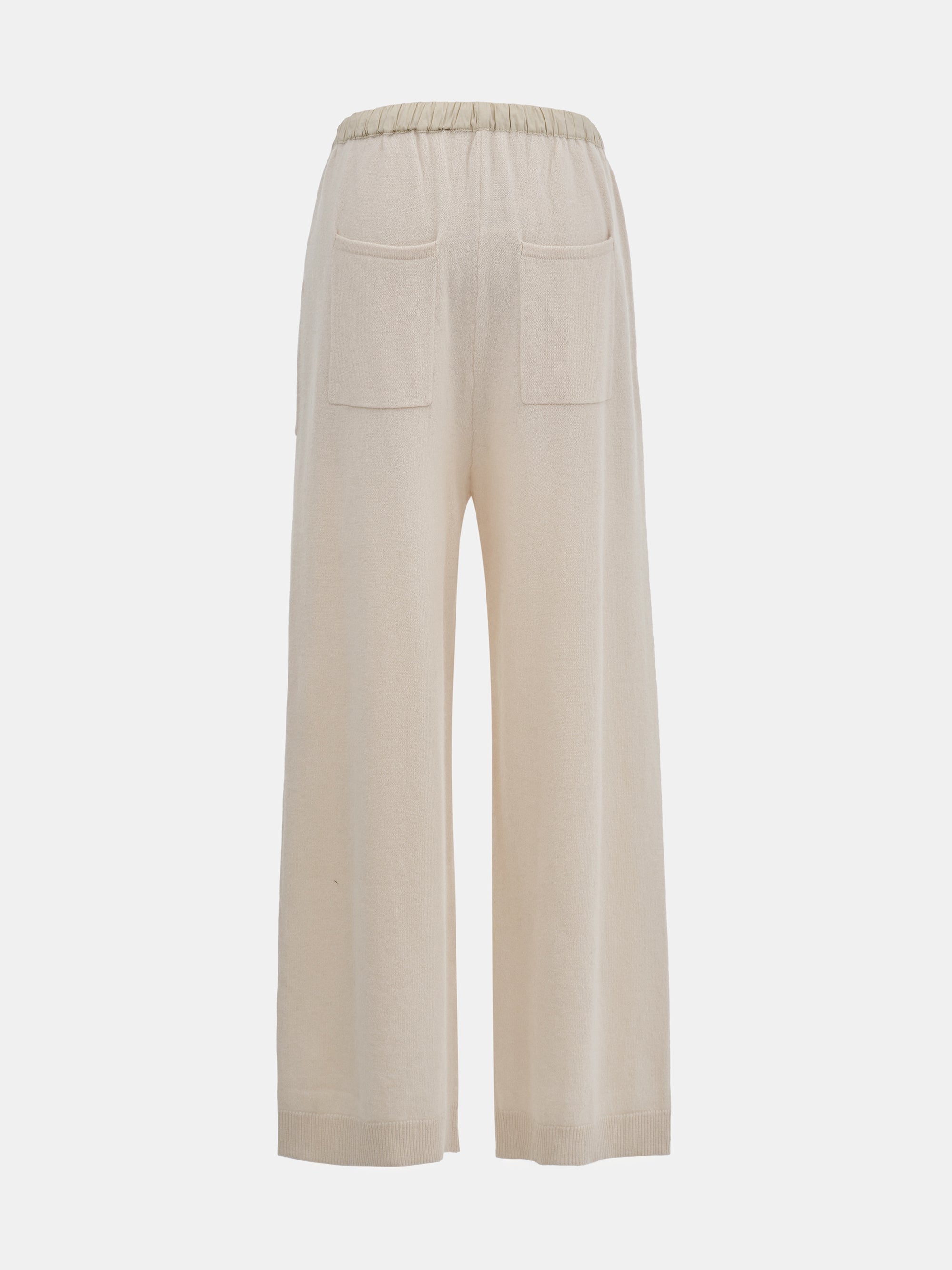 Elastic Waist Wool Pants, Ivory