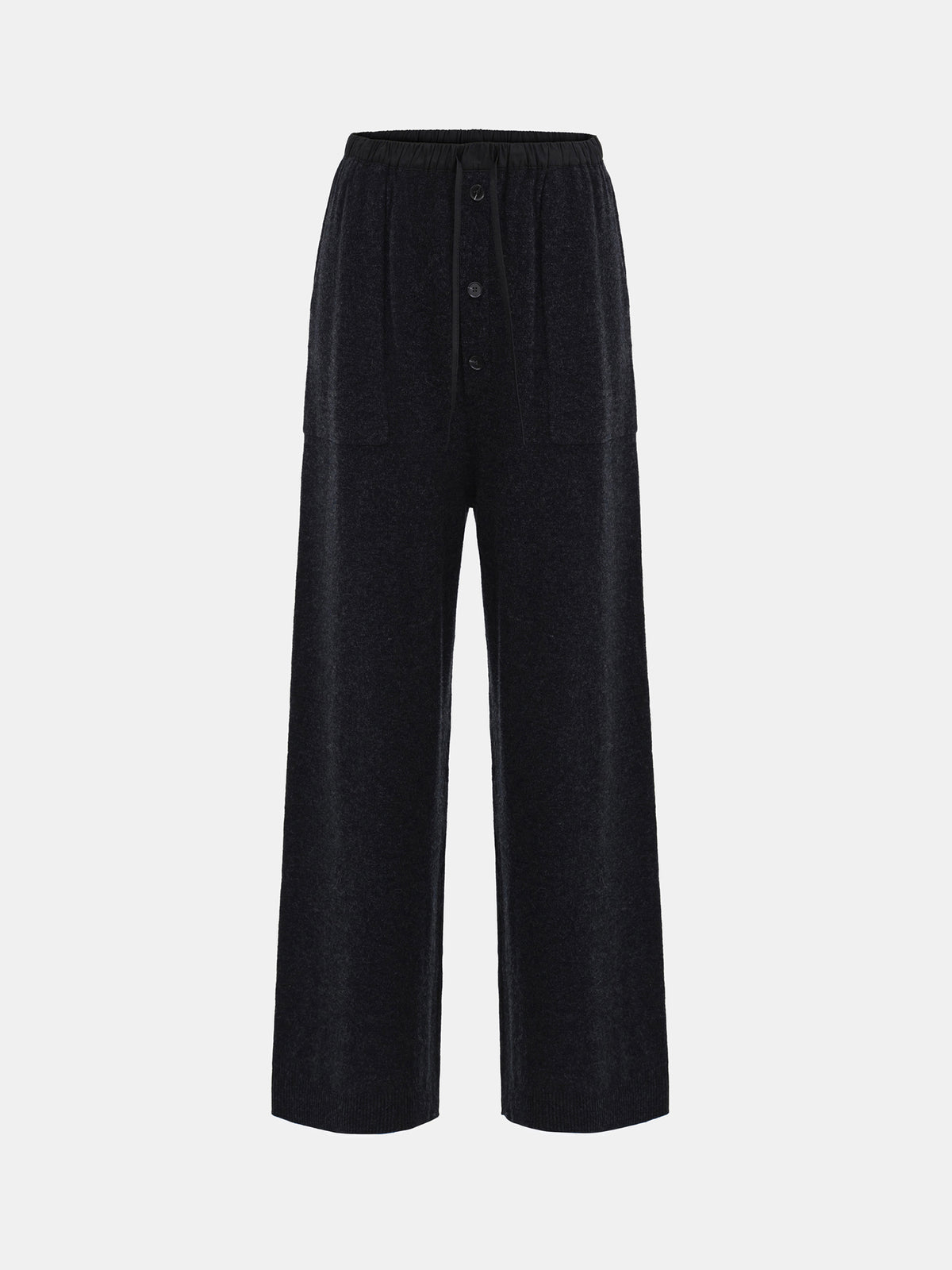 Kante Elastic Waist Wool Pants, Black