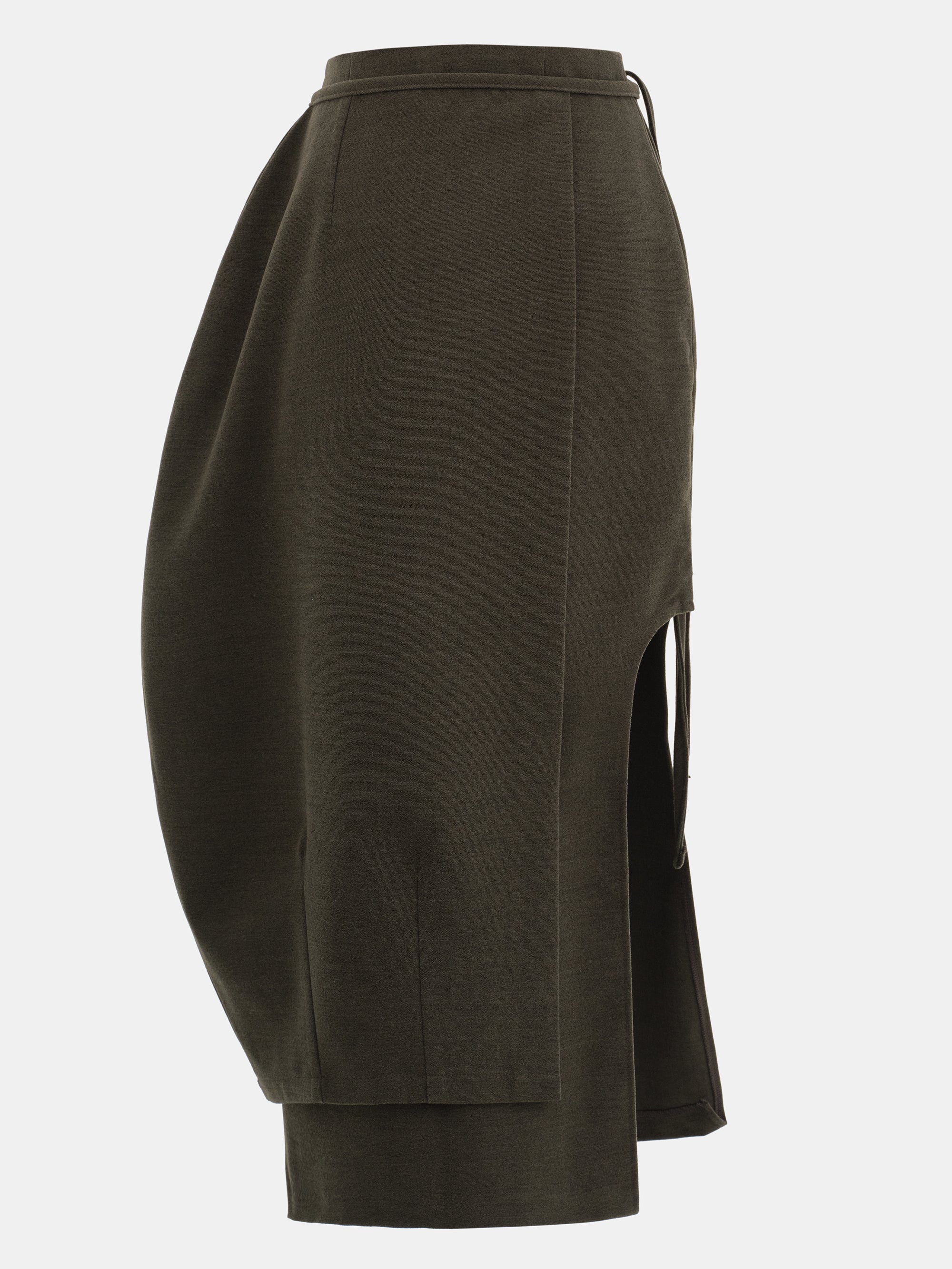 Sculpted Wrap Skirt, Olive