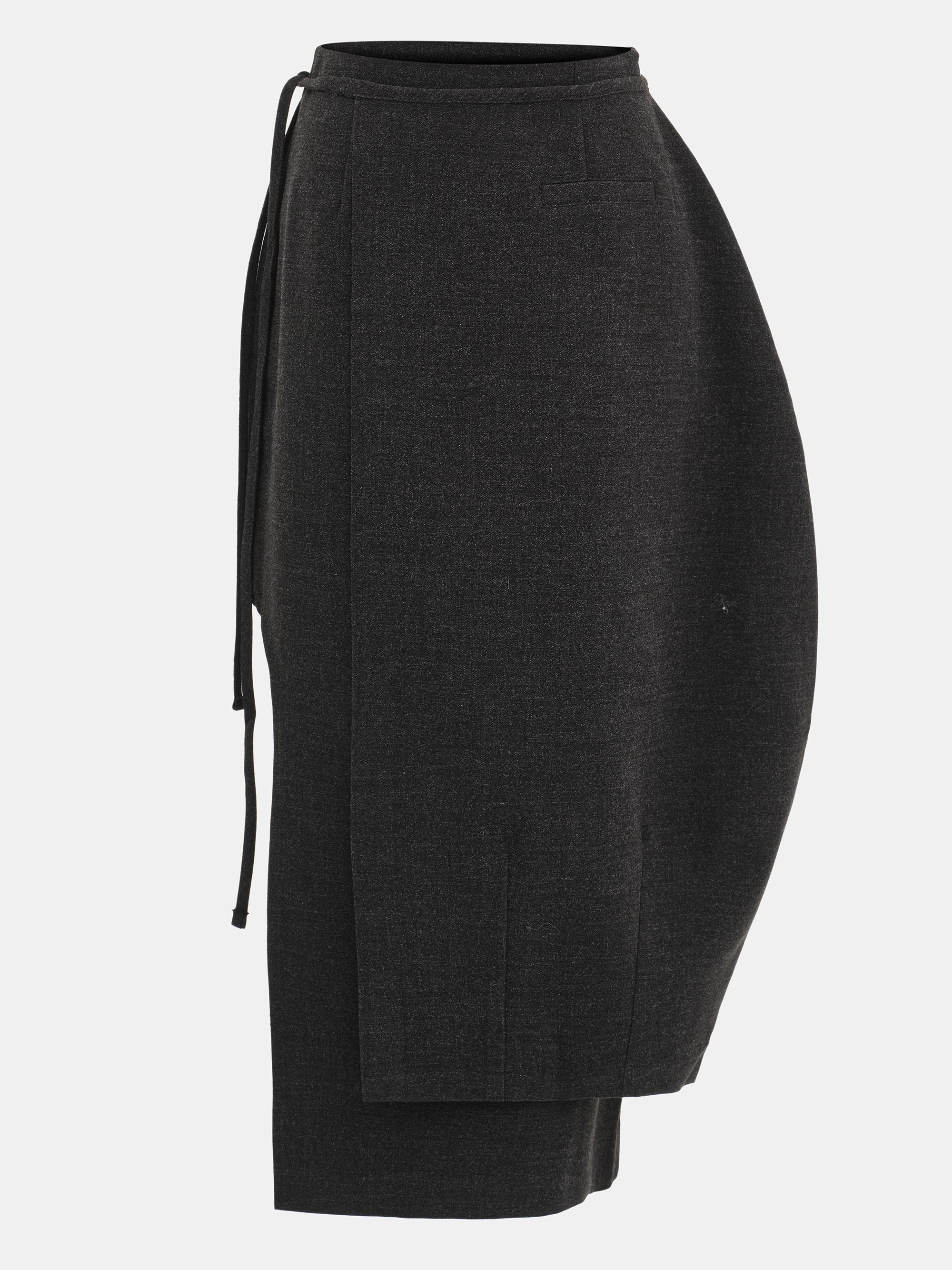 Sculpted Wrap Skirt, Charcoal