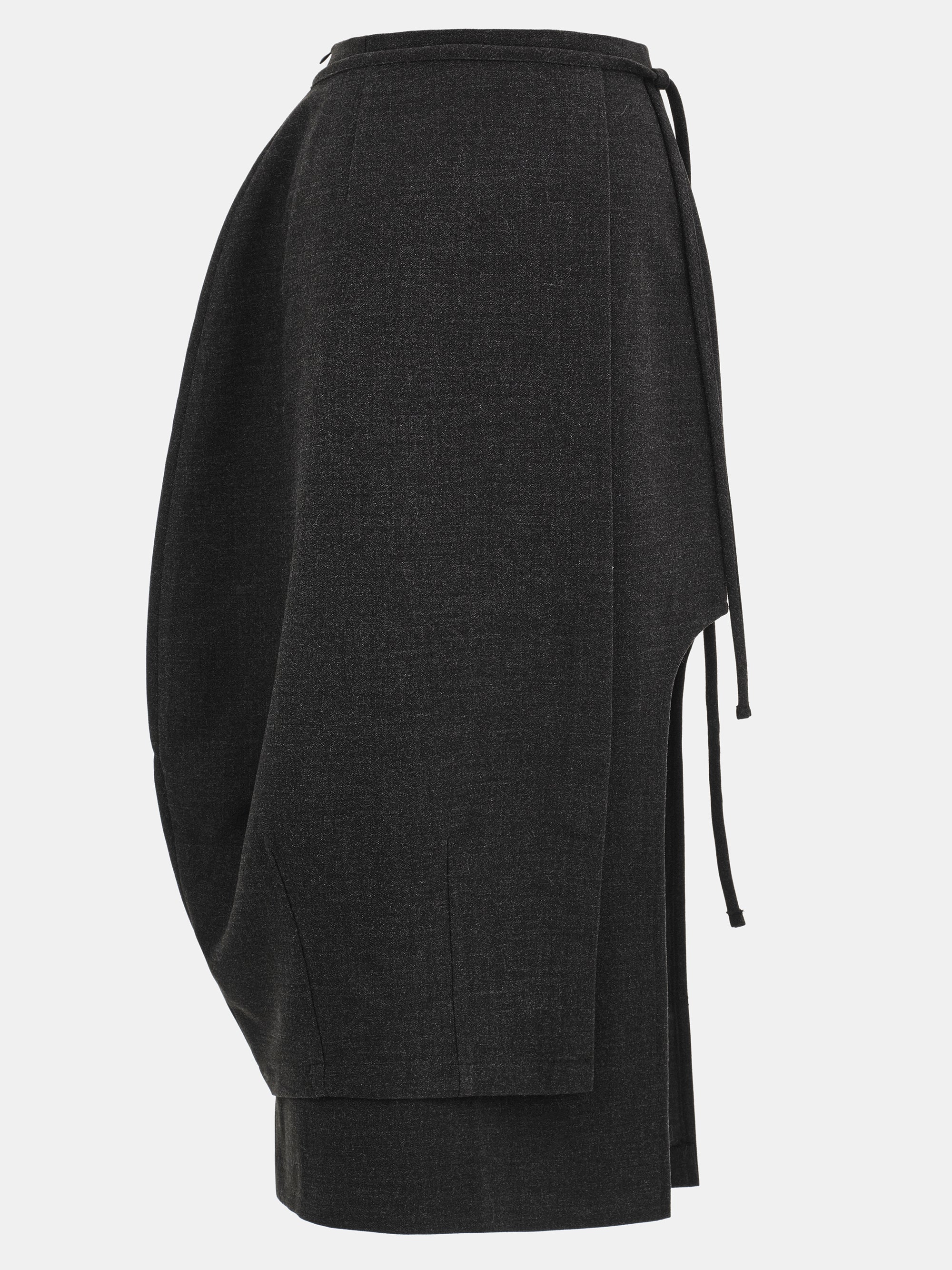 Sculpted Wrap Skirt, Charcoal