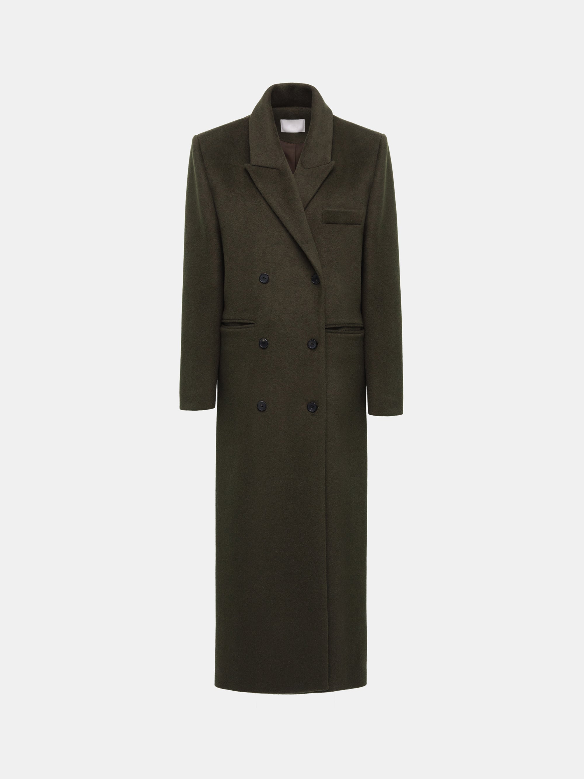 Oversized Double Breasted Coat, Khaki Brown