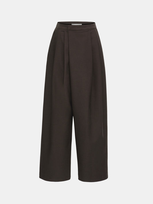 Leiko Pleated Trousers, Brown