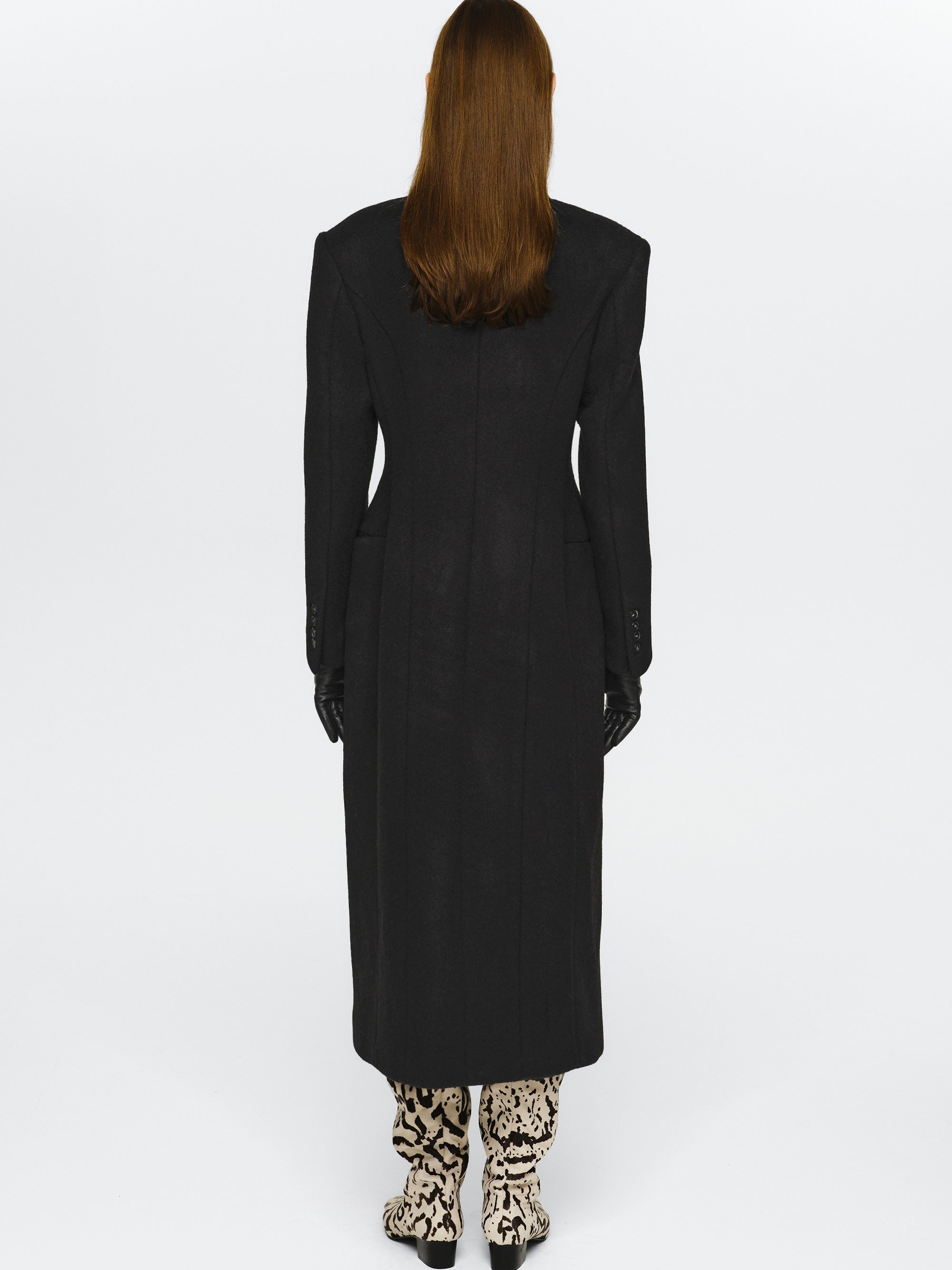 Corrin Wrap Coat, Black