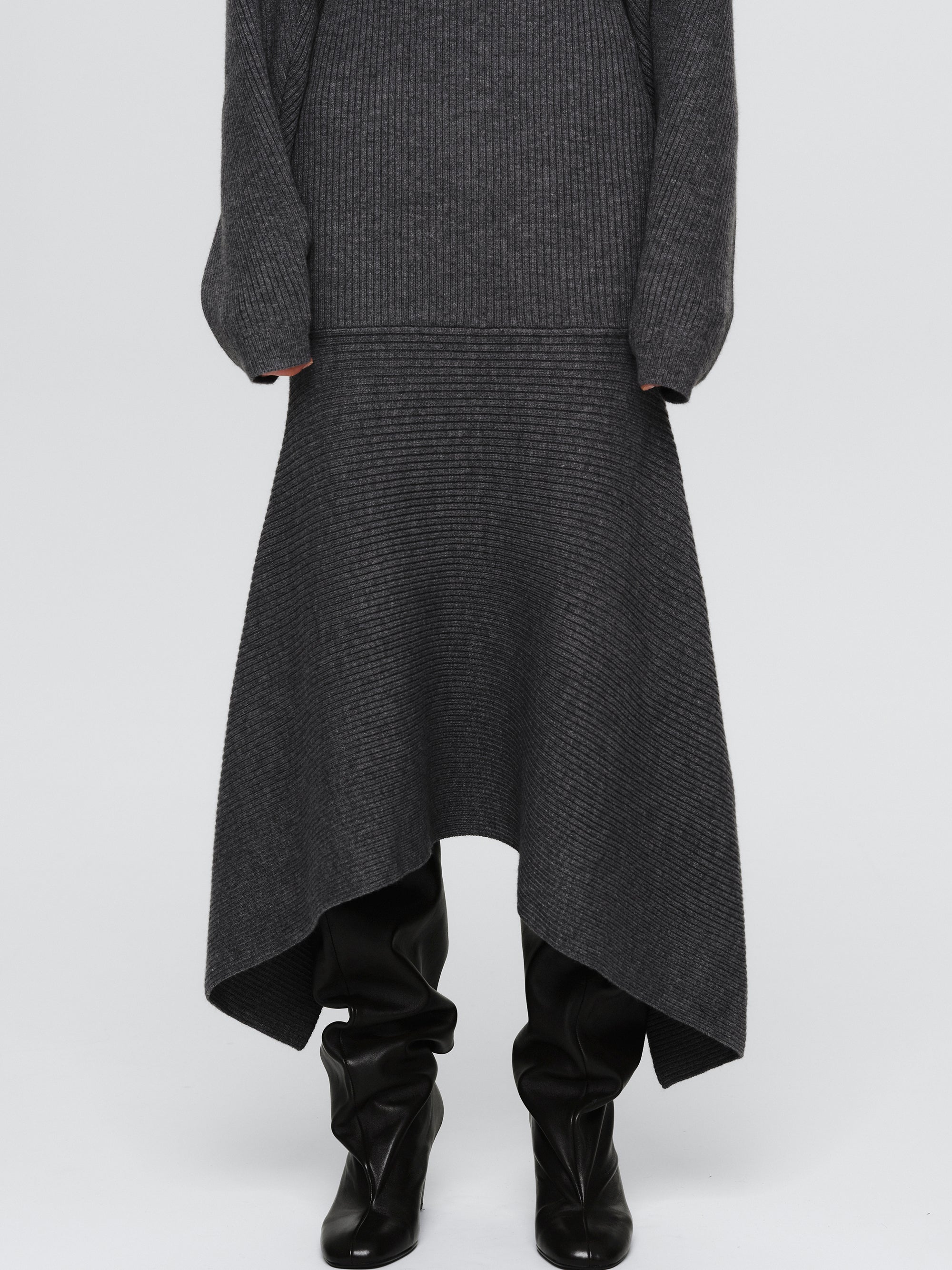 Shrug Knit Dress, Grey