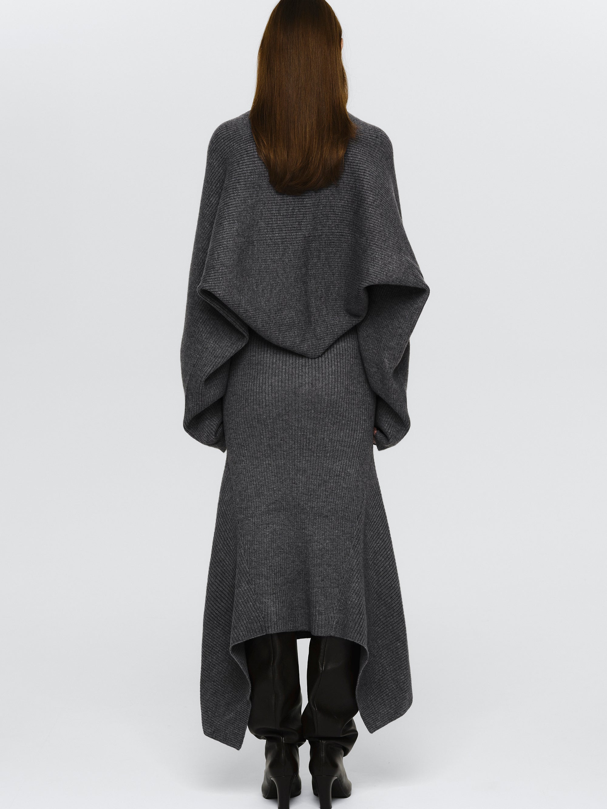 Shrug Knit Dress, Grey