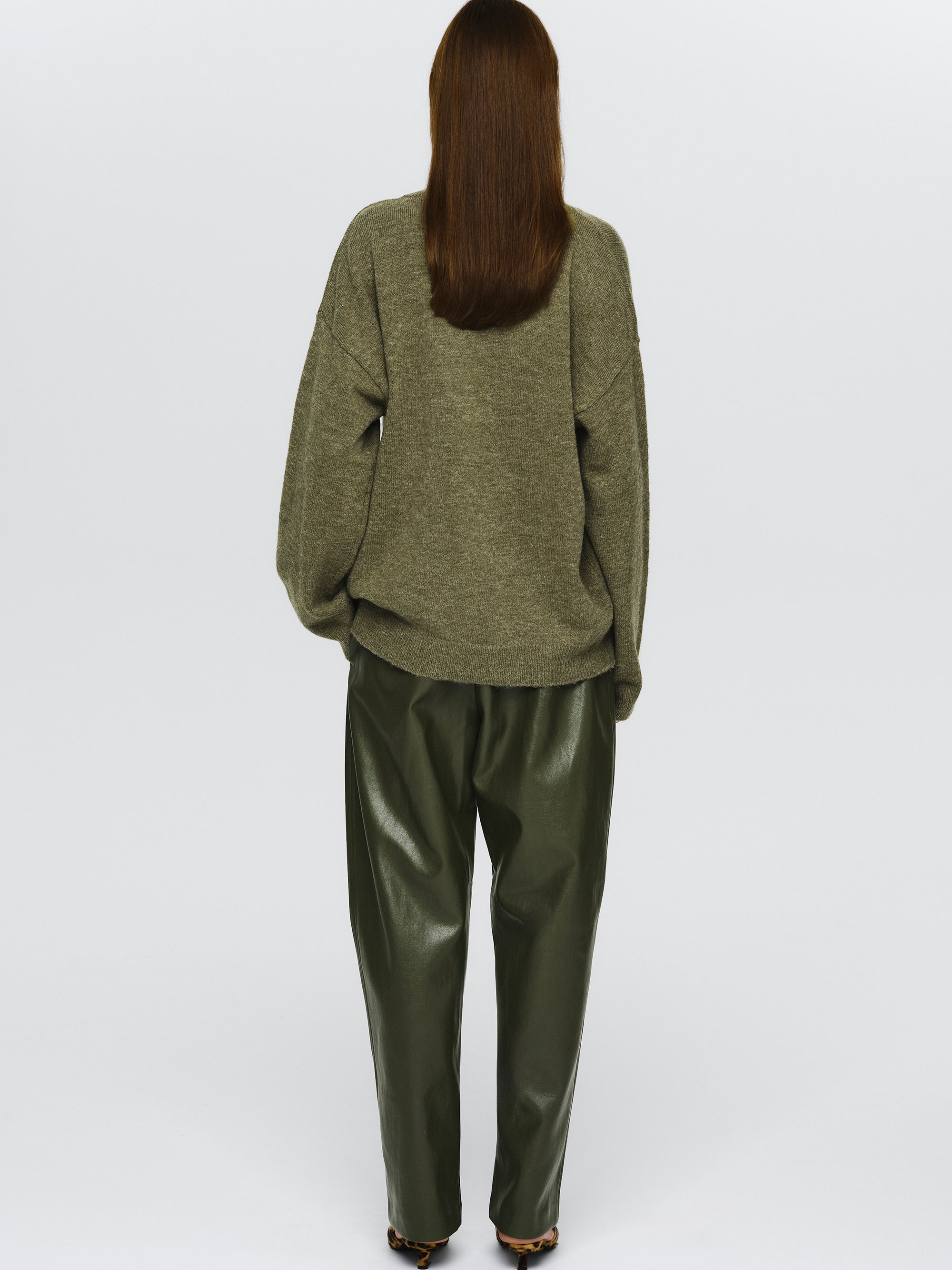 V-Neck Pullover, Olive