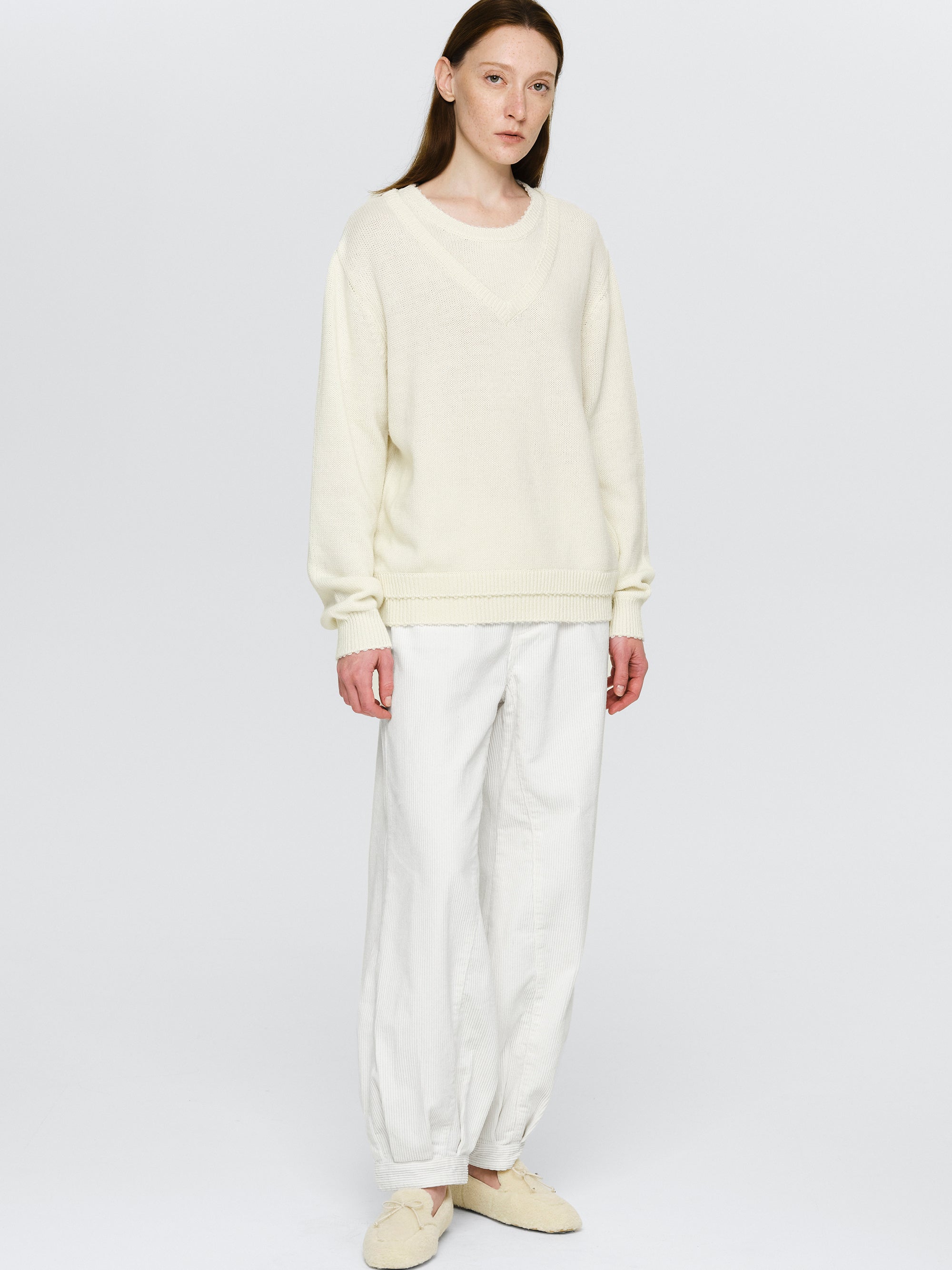 Double Layered Sweater, Ivory
