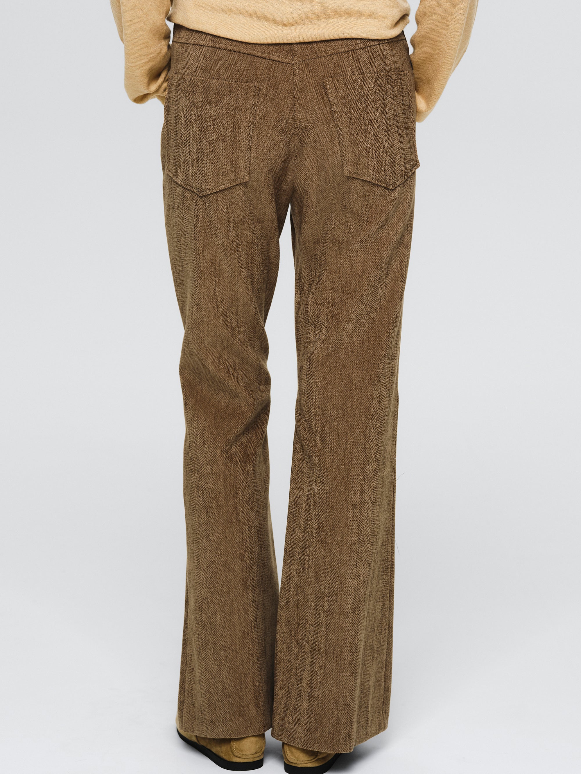 Tailored Corduroy Velvet Pants, Brown