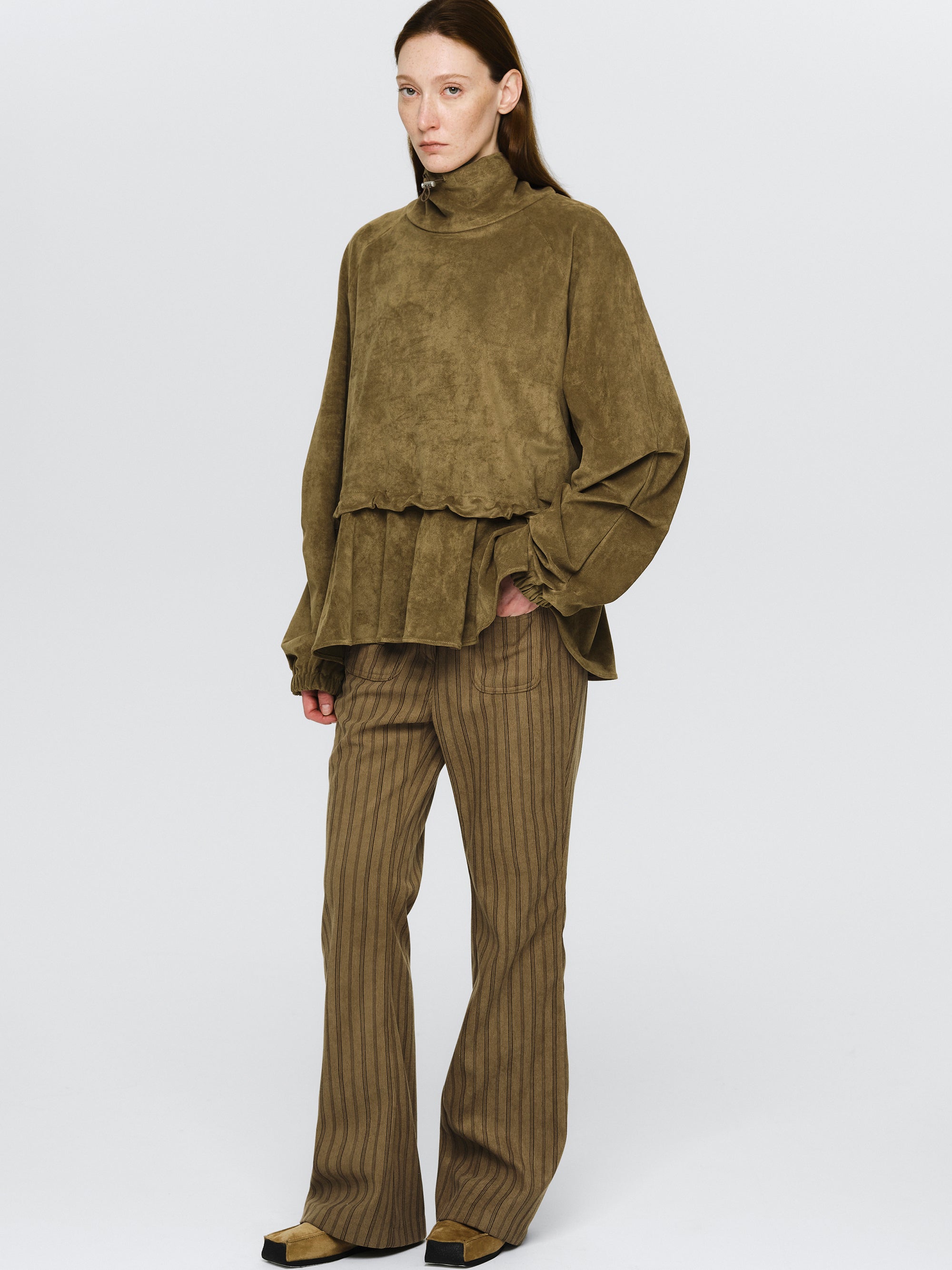 Suede Effect Anorak, Brown