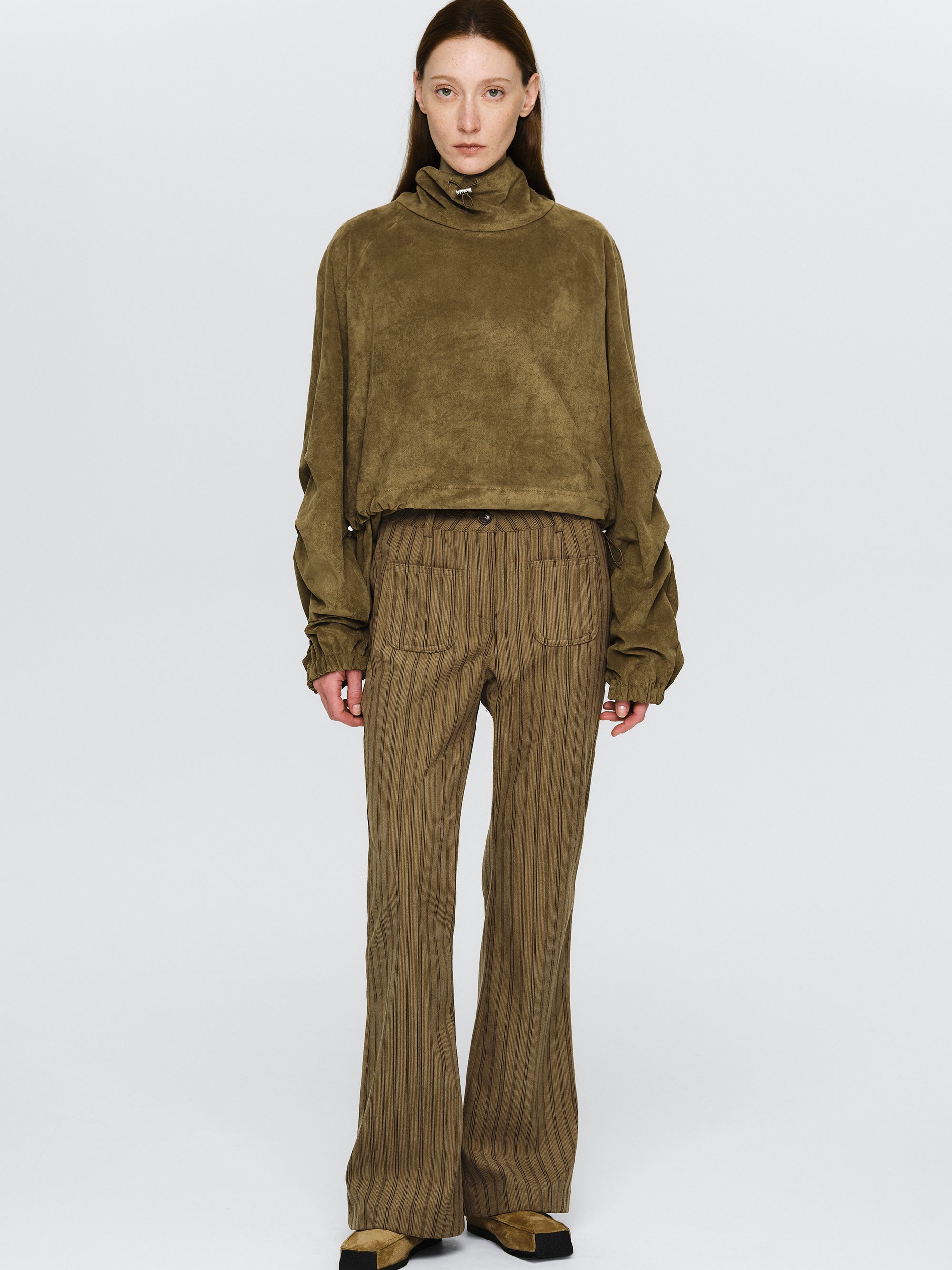 Striped Pocket Trousers, Brown