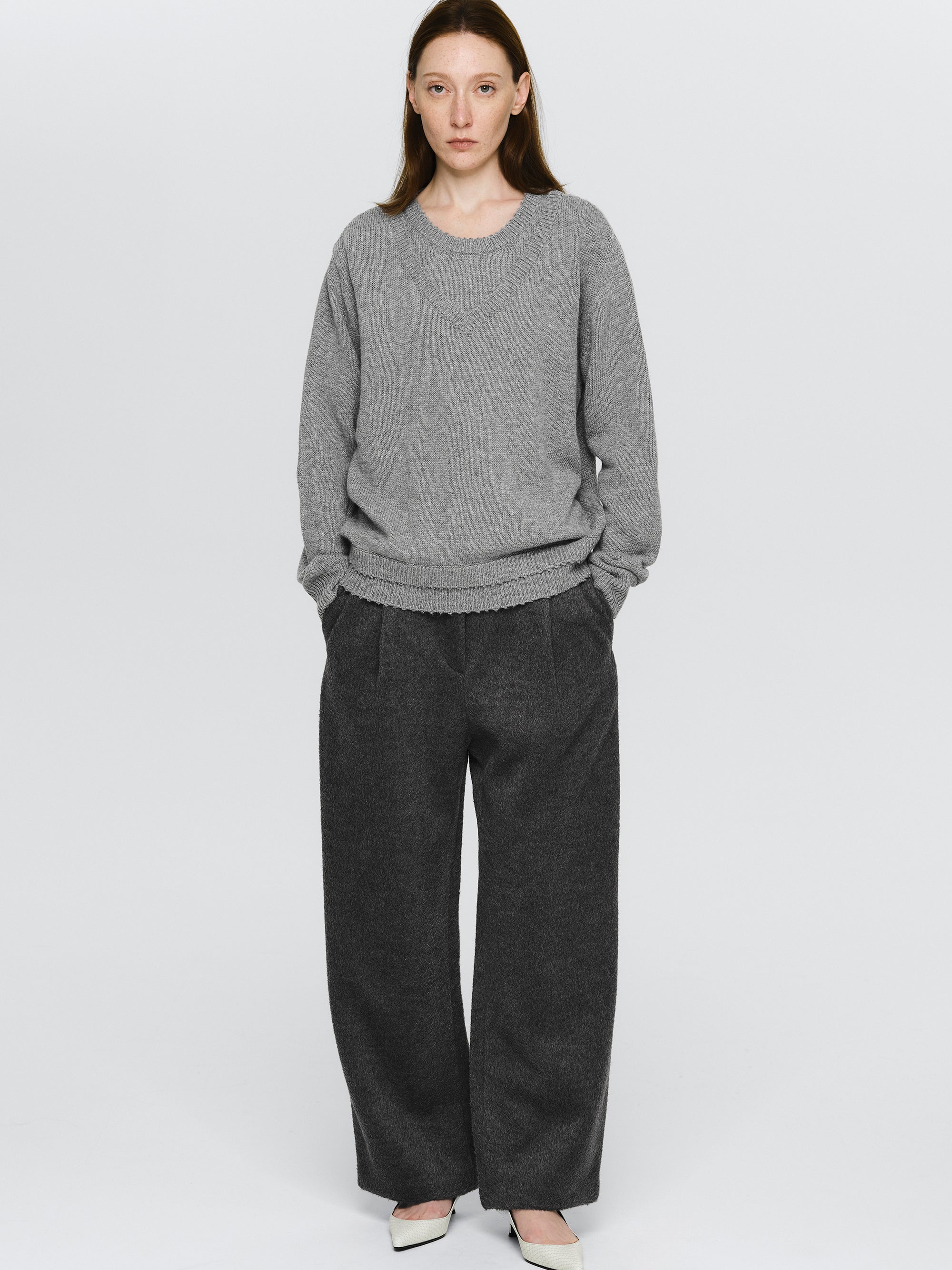 Double Layered Sweater, Grey