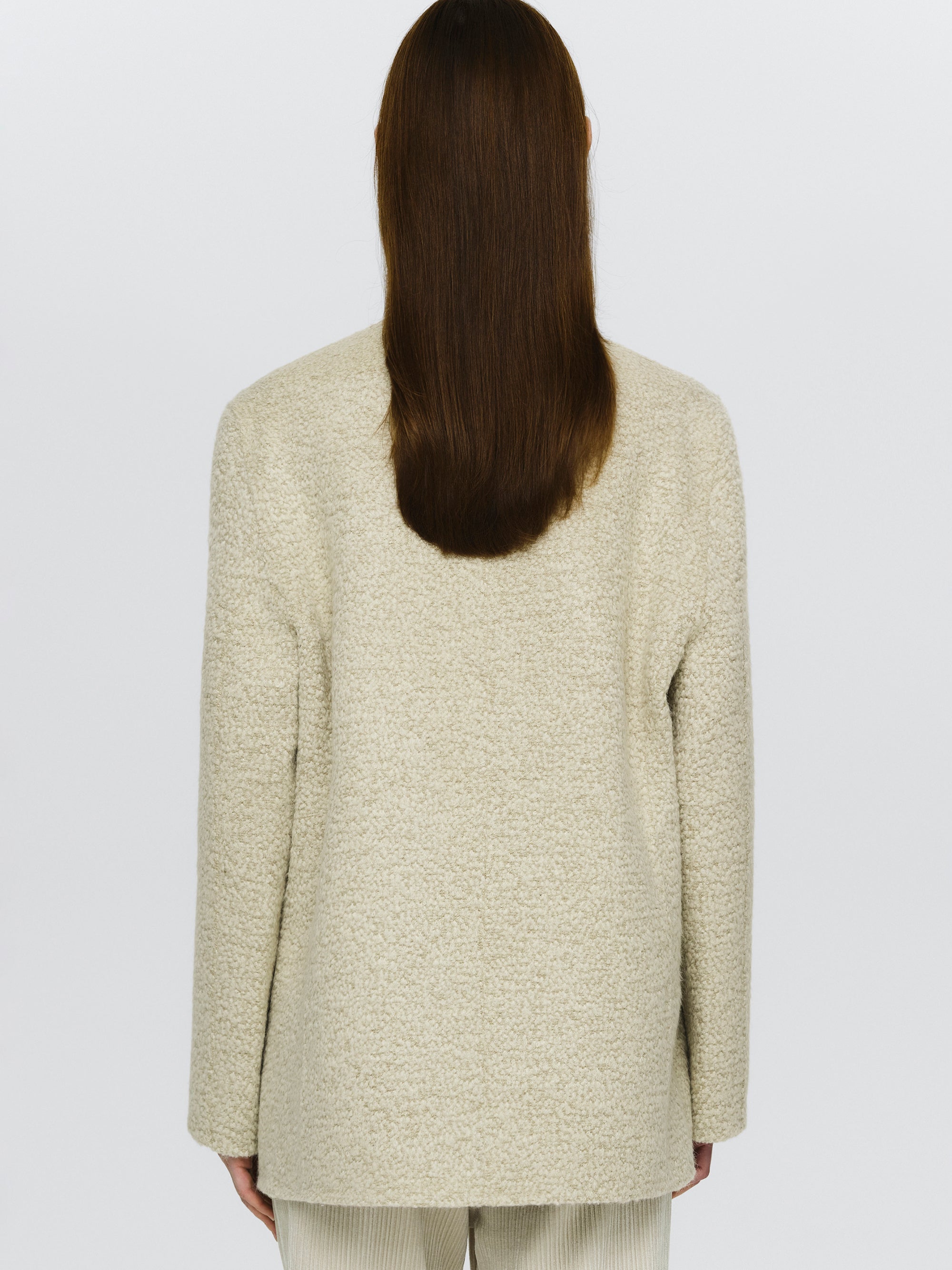 Wool-Blend Button Jacket, Sage