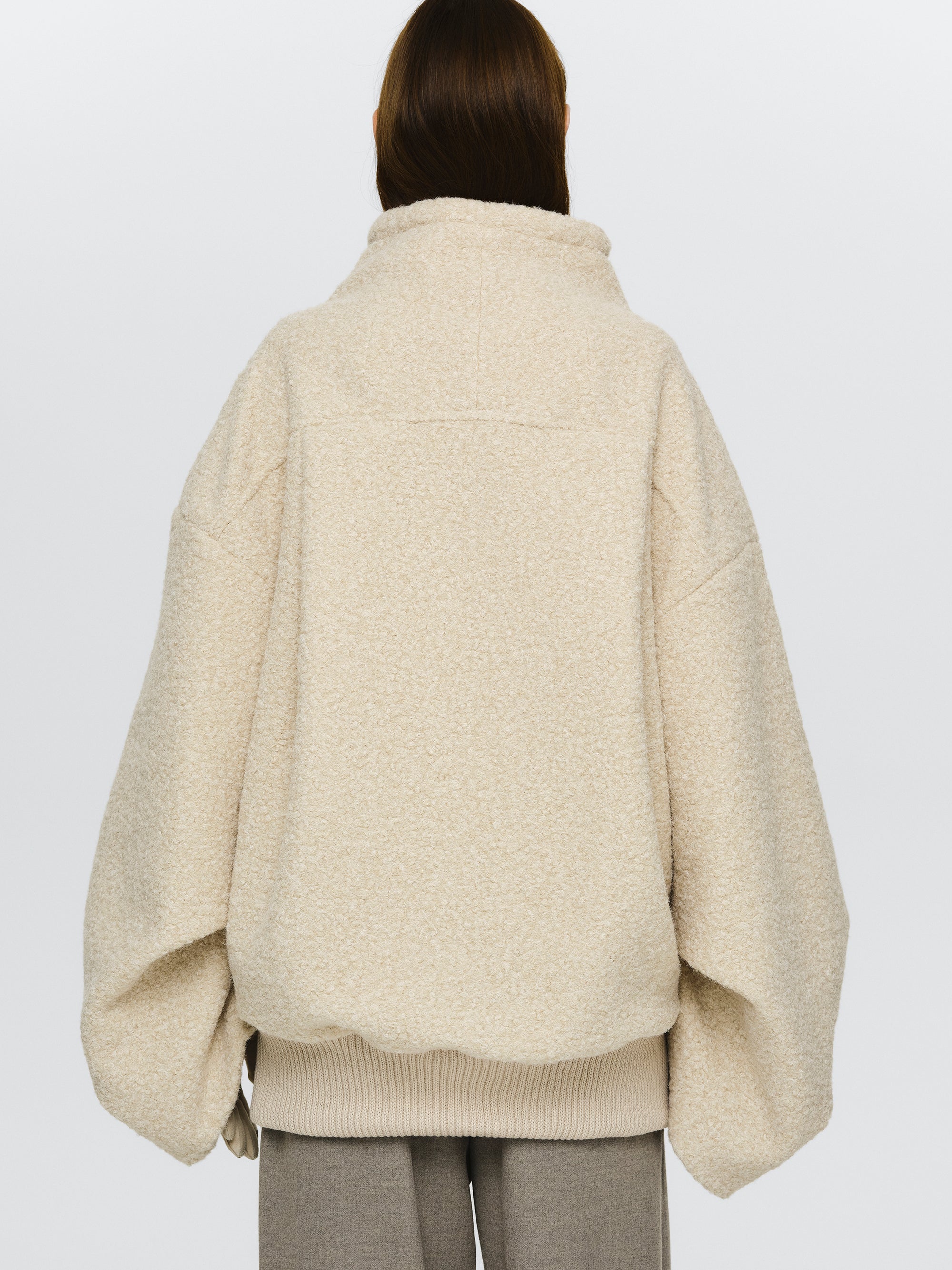 Boucle Flight Coat, Alabaster