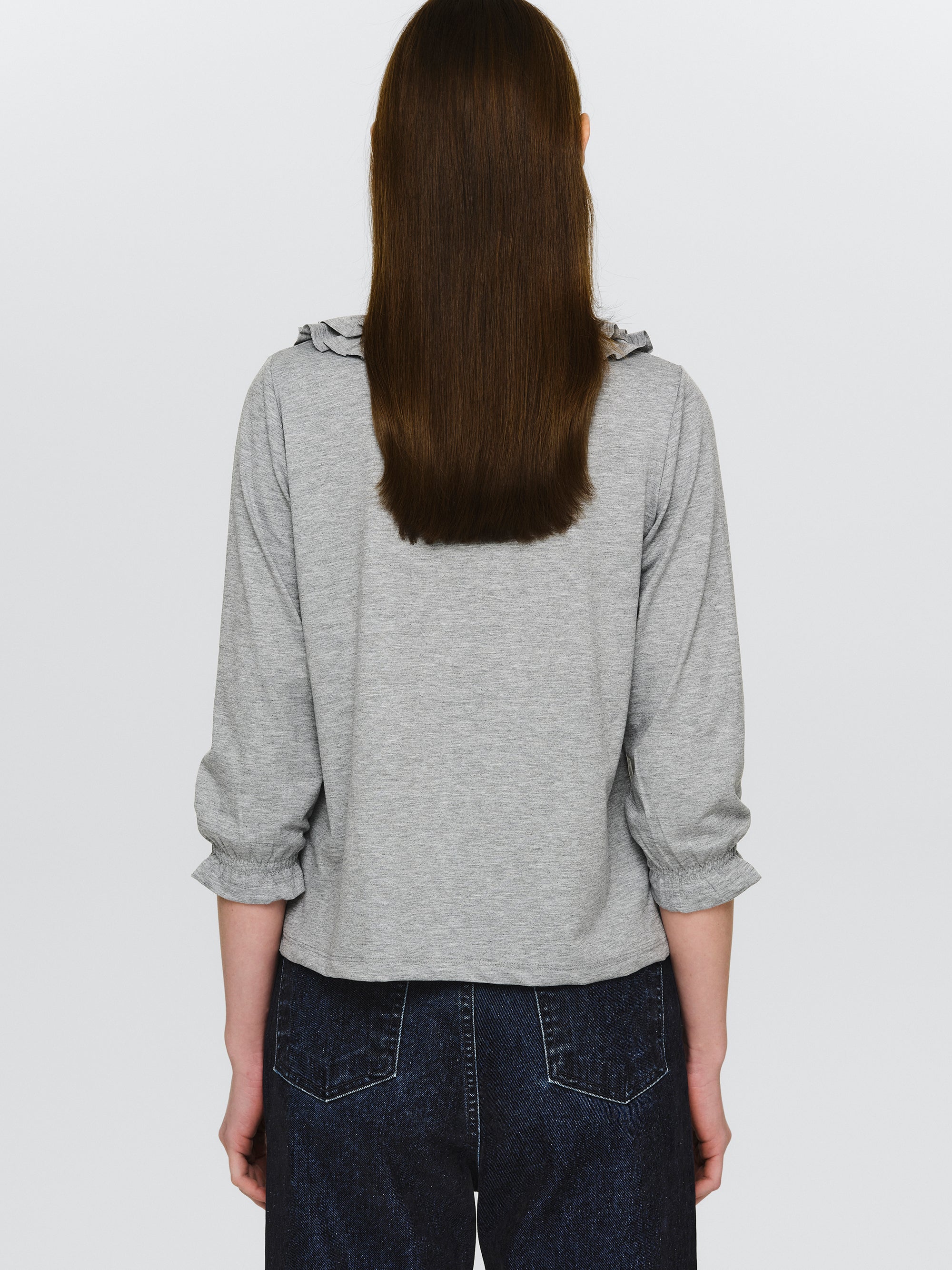 Tiered Ruffle T-Shirt, Grey