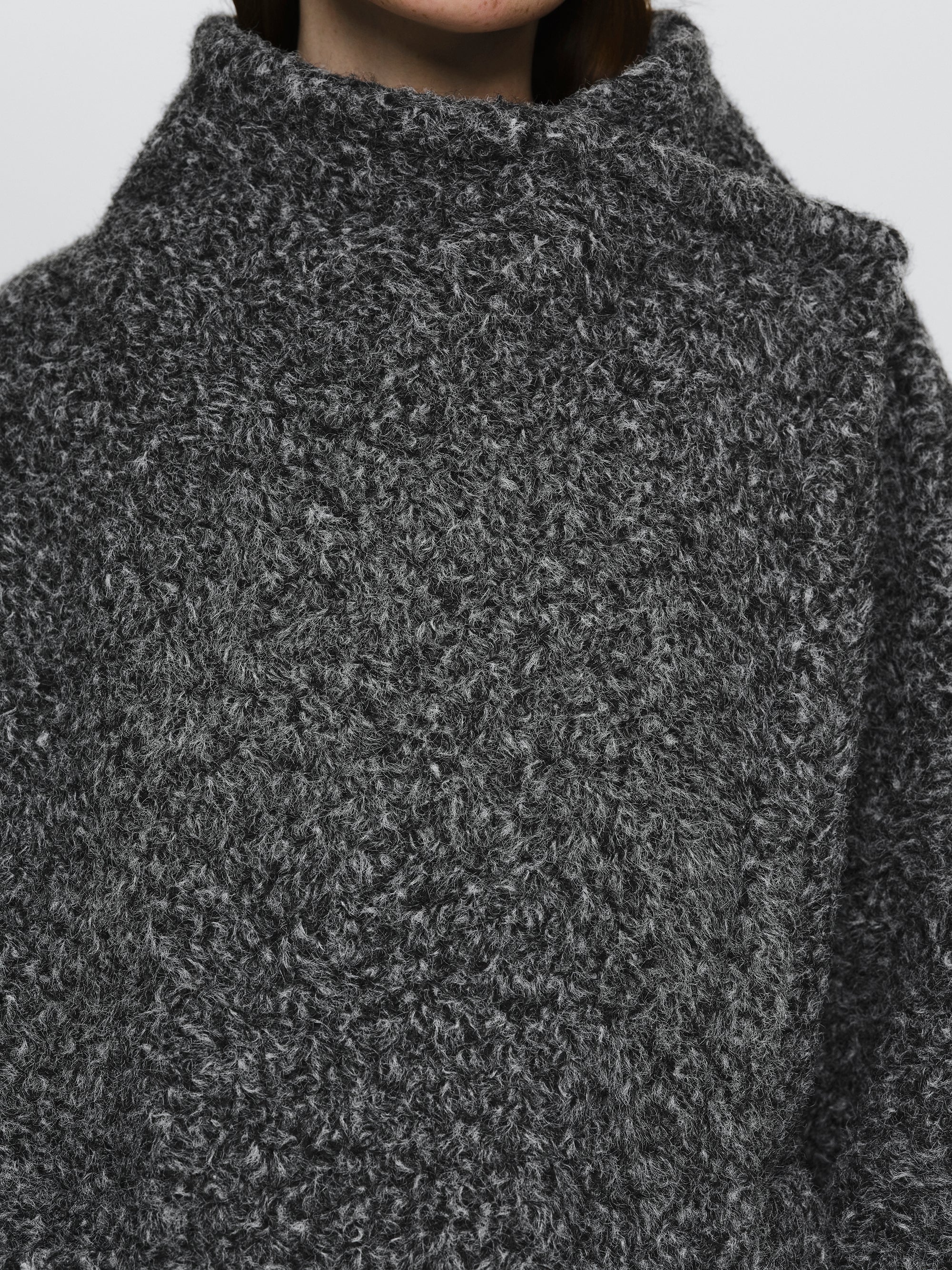 Boucle Flight Coat, Charcoal