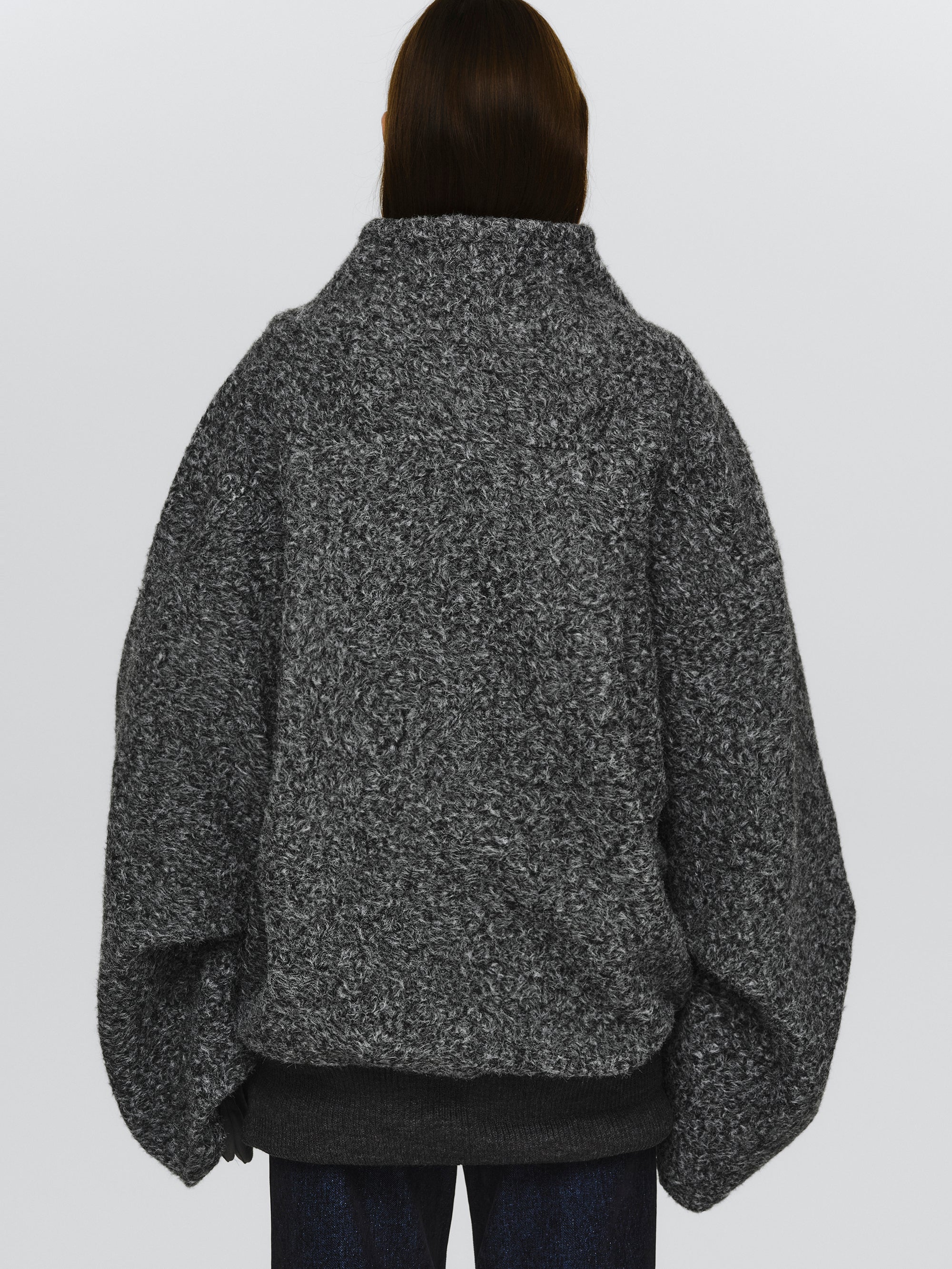 Boucle Flight Coat, Charcoal