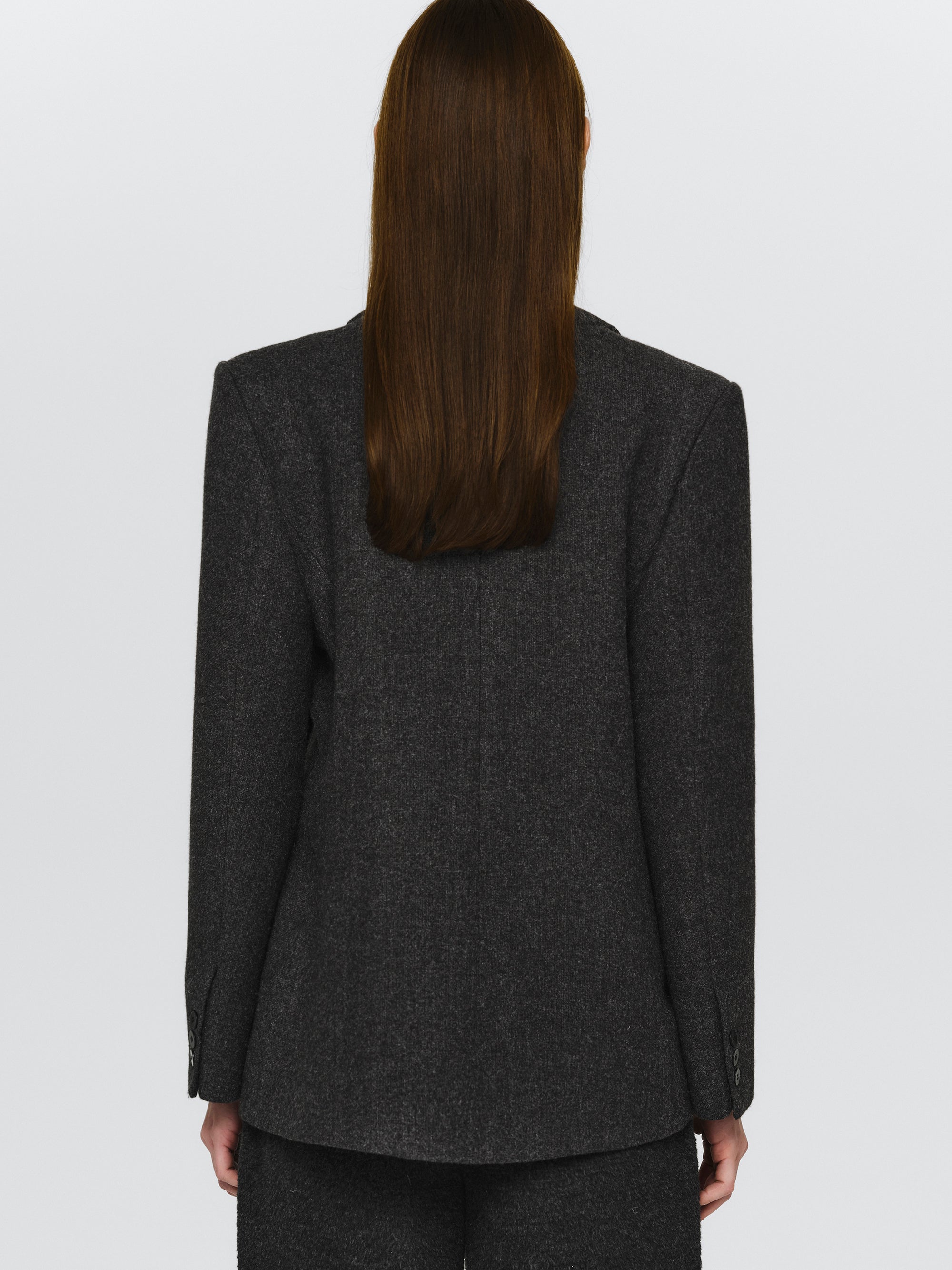 Scarf Lapel Blazer, Charcoal