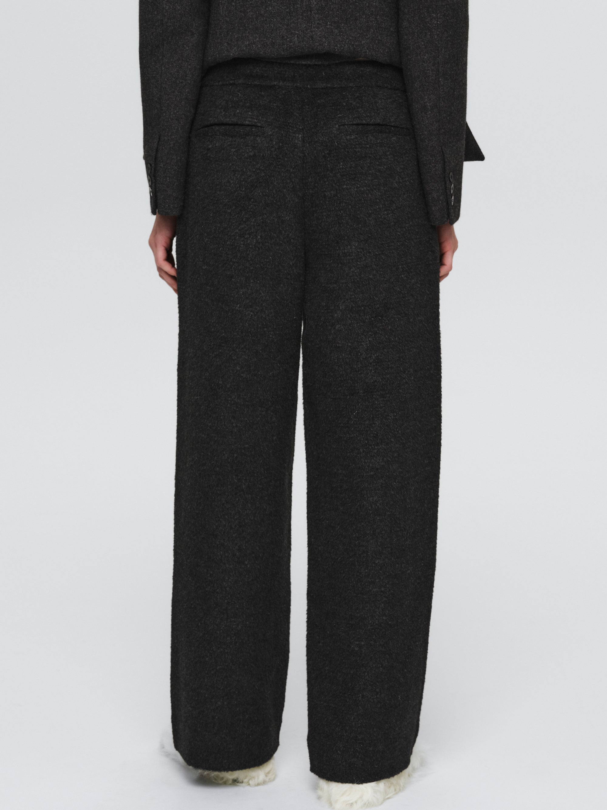 Brushed Tailored Trousers, Charcoal
