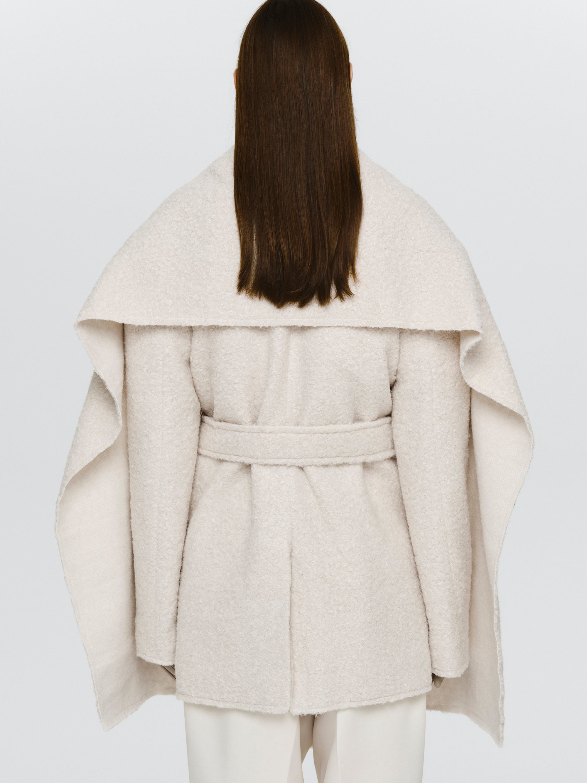 Oversized Shawl-Collar Blazer, Ivory