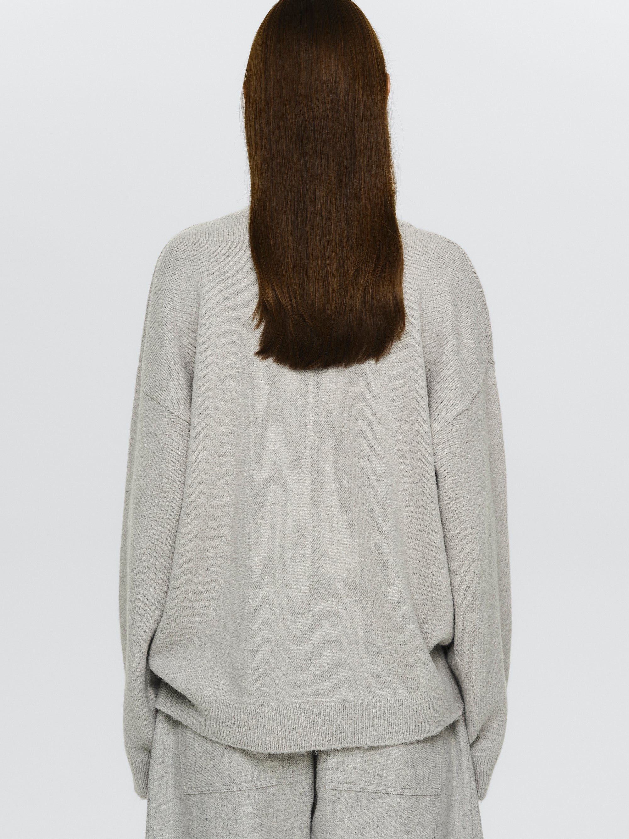 V-Neck Pullover, Grey