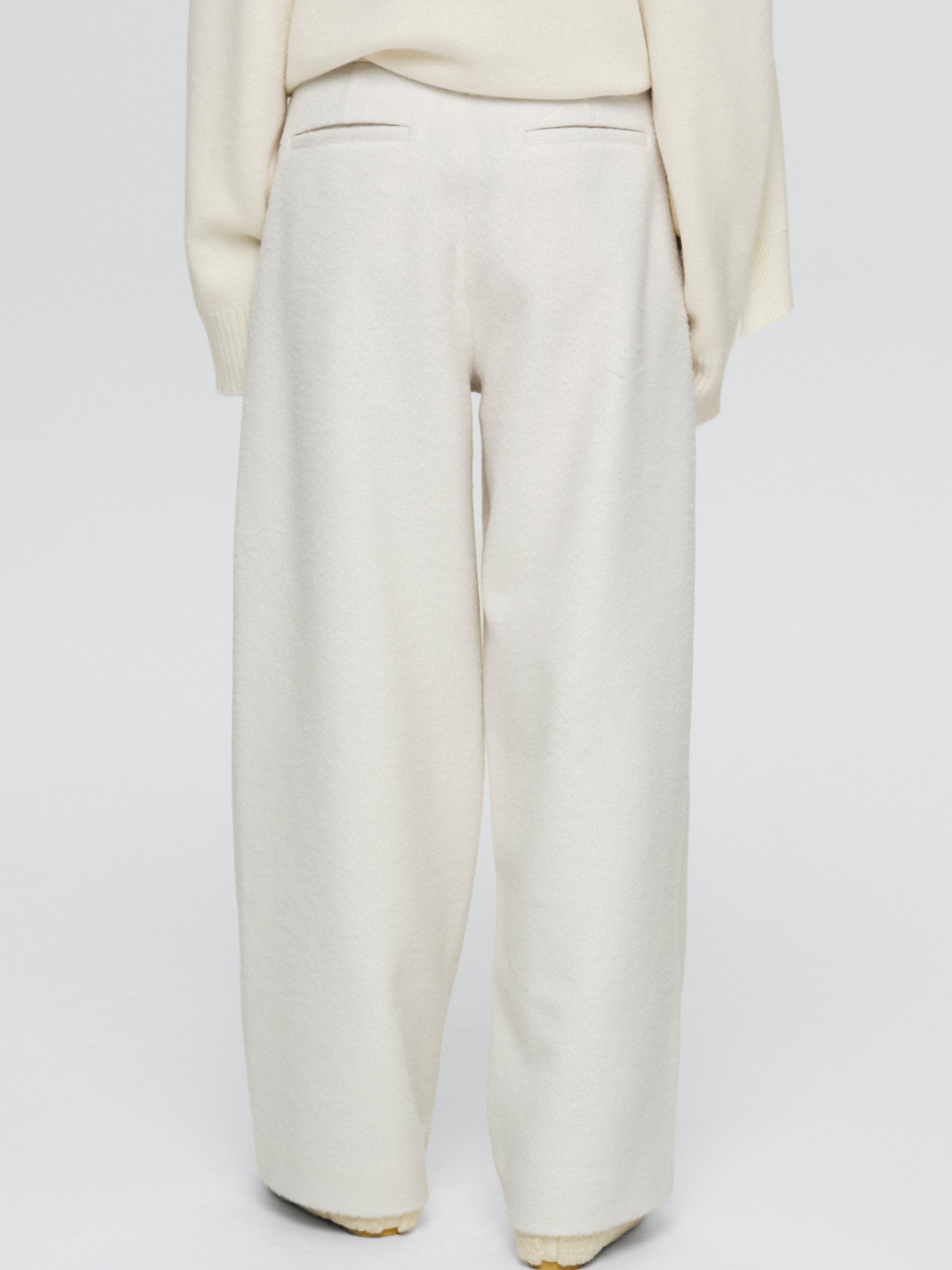 Brushed Tailored Trousers, Ivory