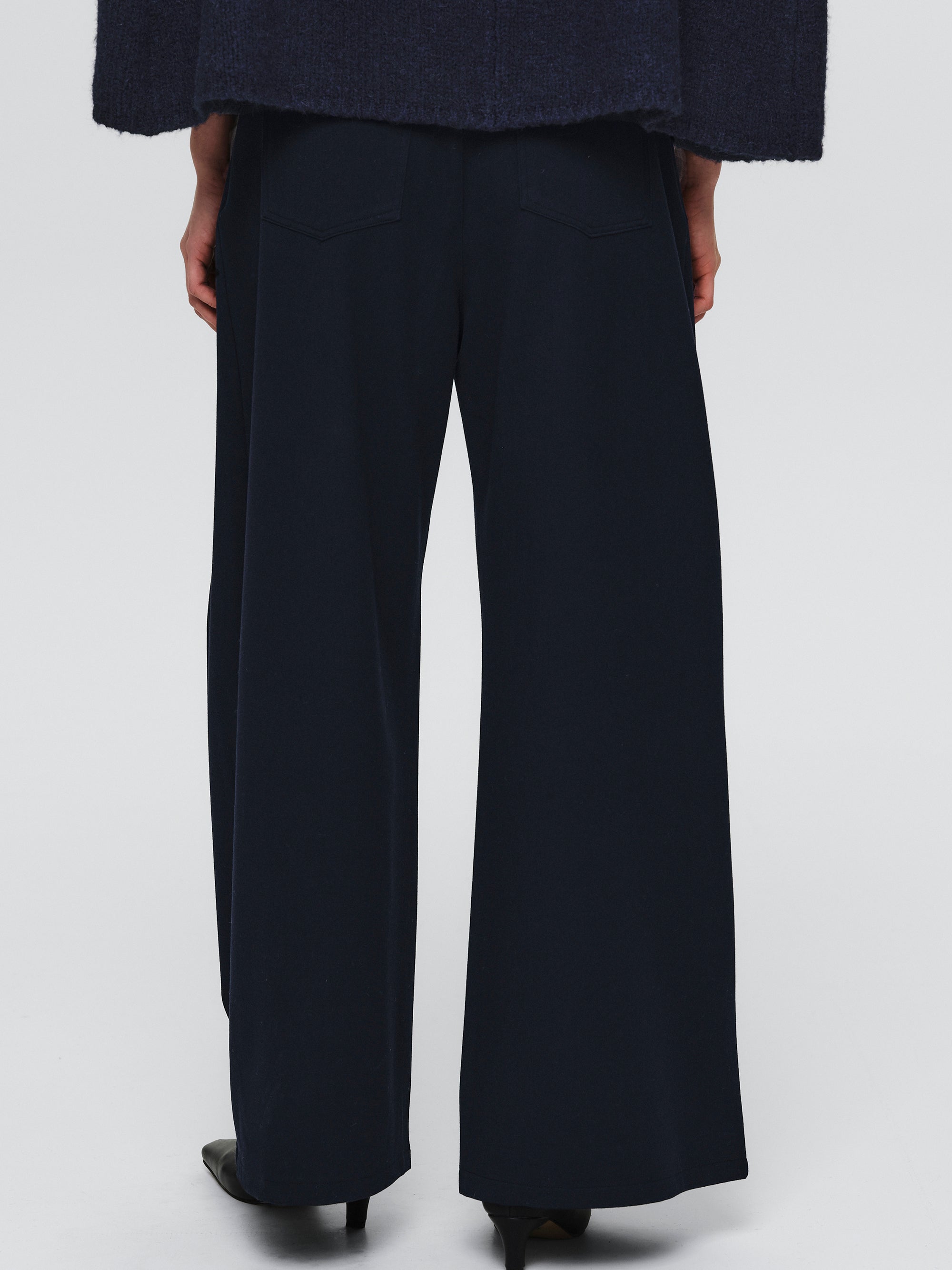 Pleated Trousers, Navy