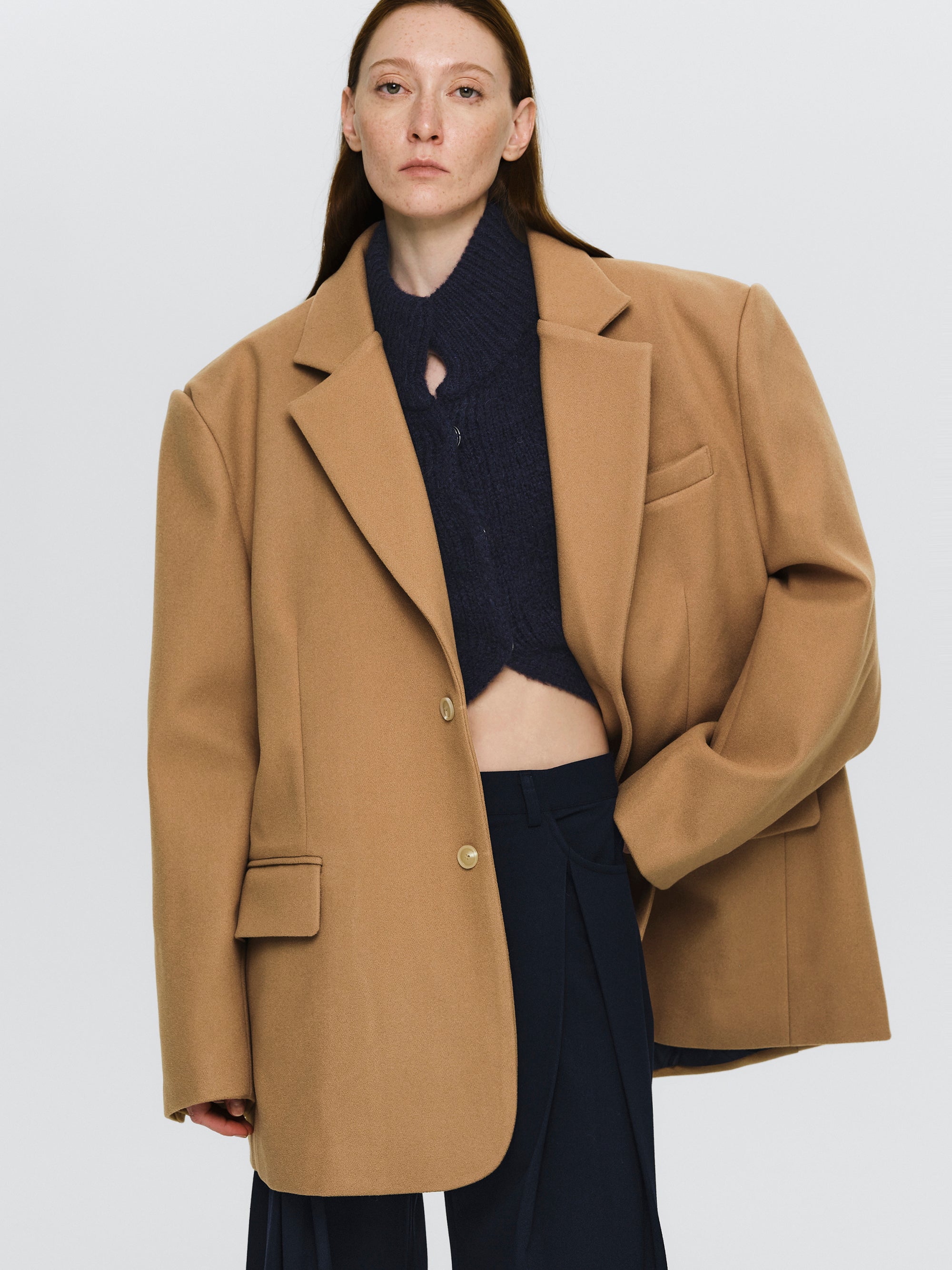Hayk Oversized Boyfriend Blazer, Camel