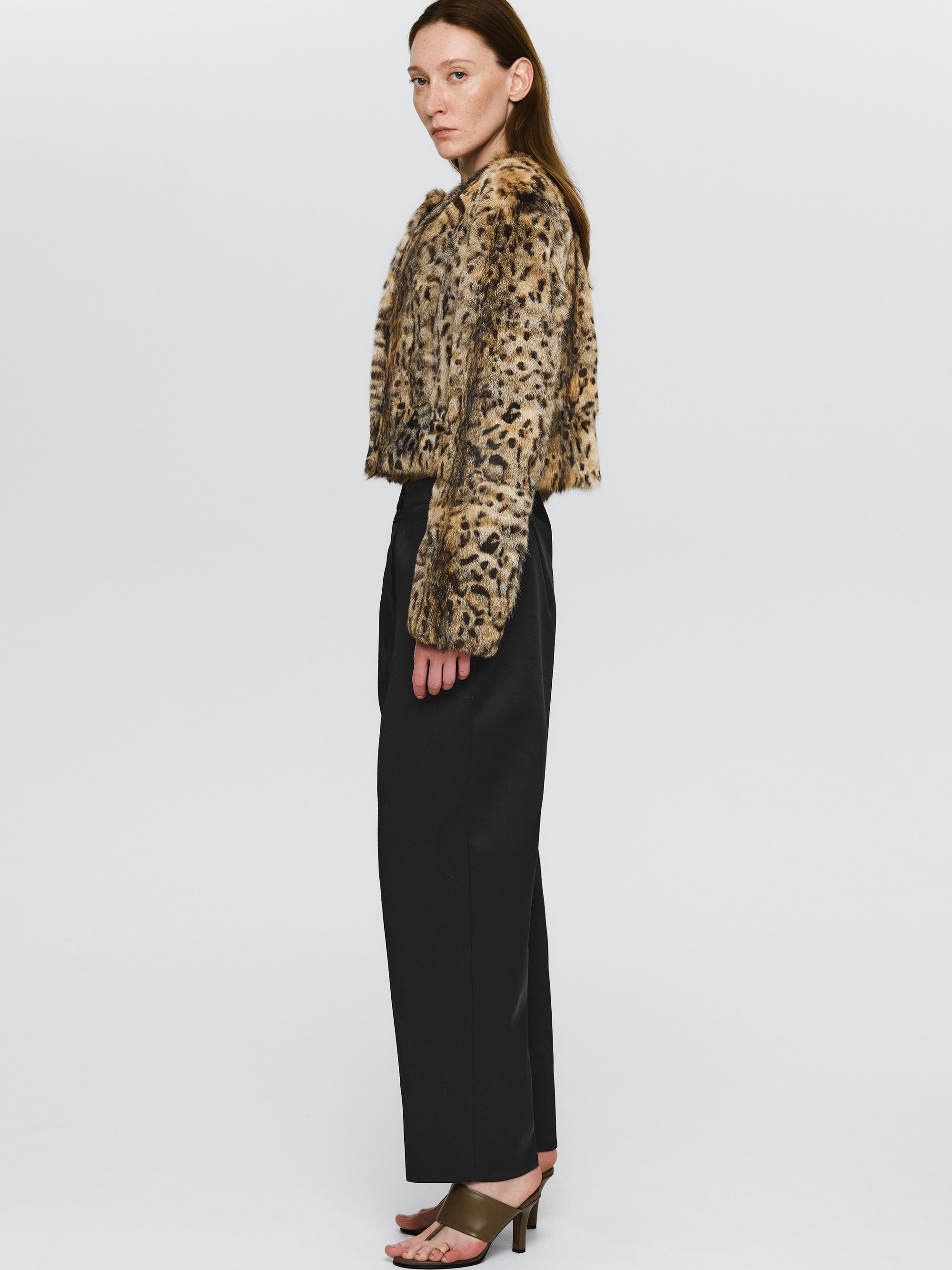 Animal Print Fur Jacket, Leopard