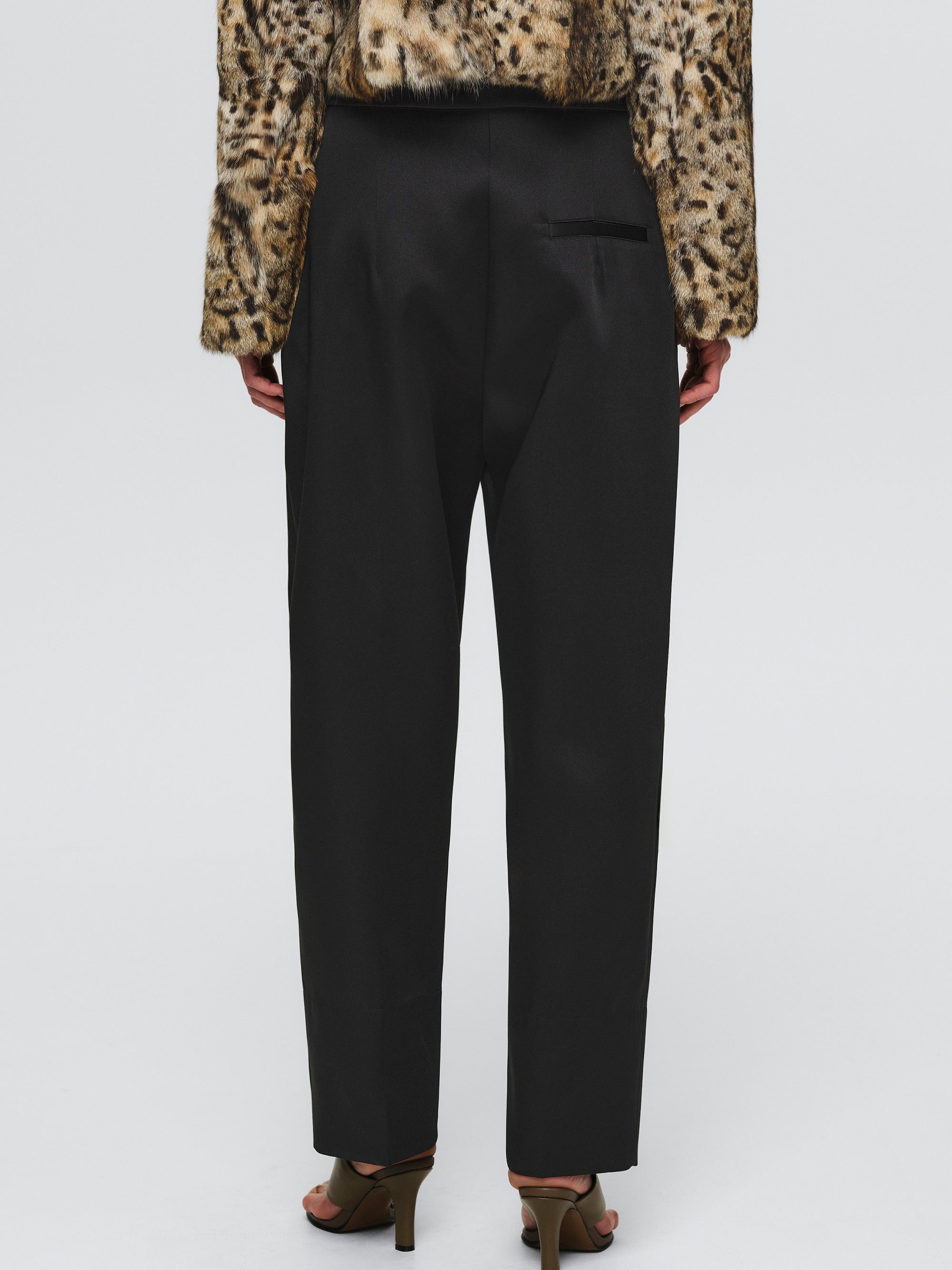 Satin Tuxedo Pants, Black