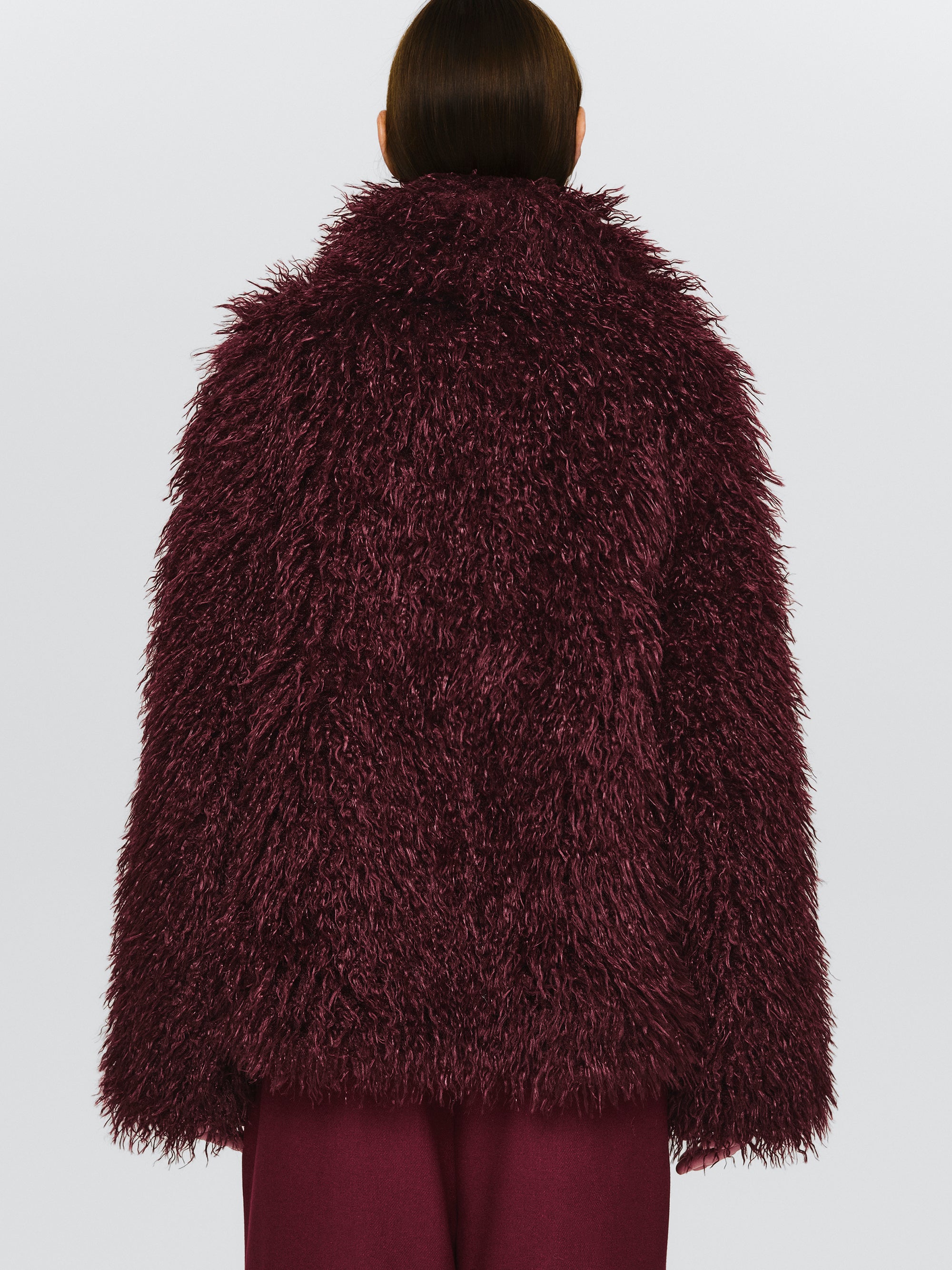 Faux-Fur Coat, Plum
