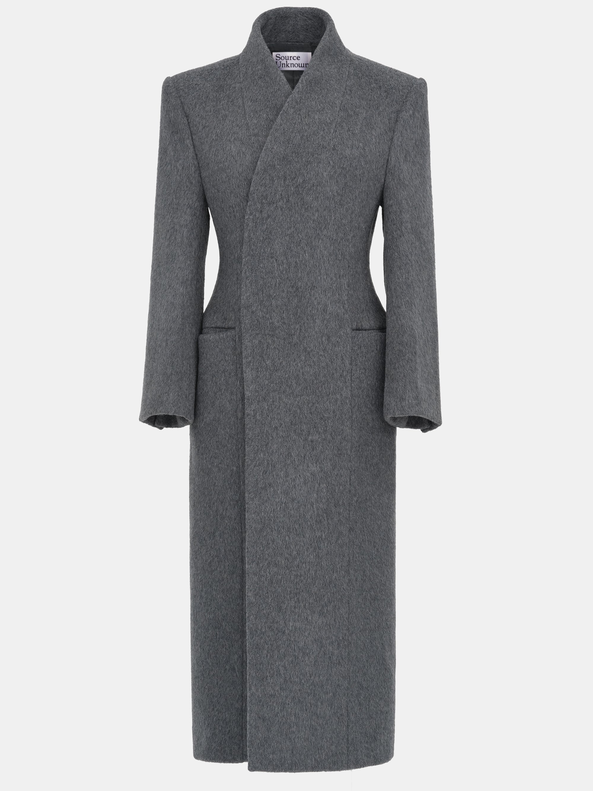 Corrin Wrap Coat, Charcoal