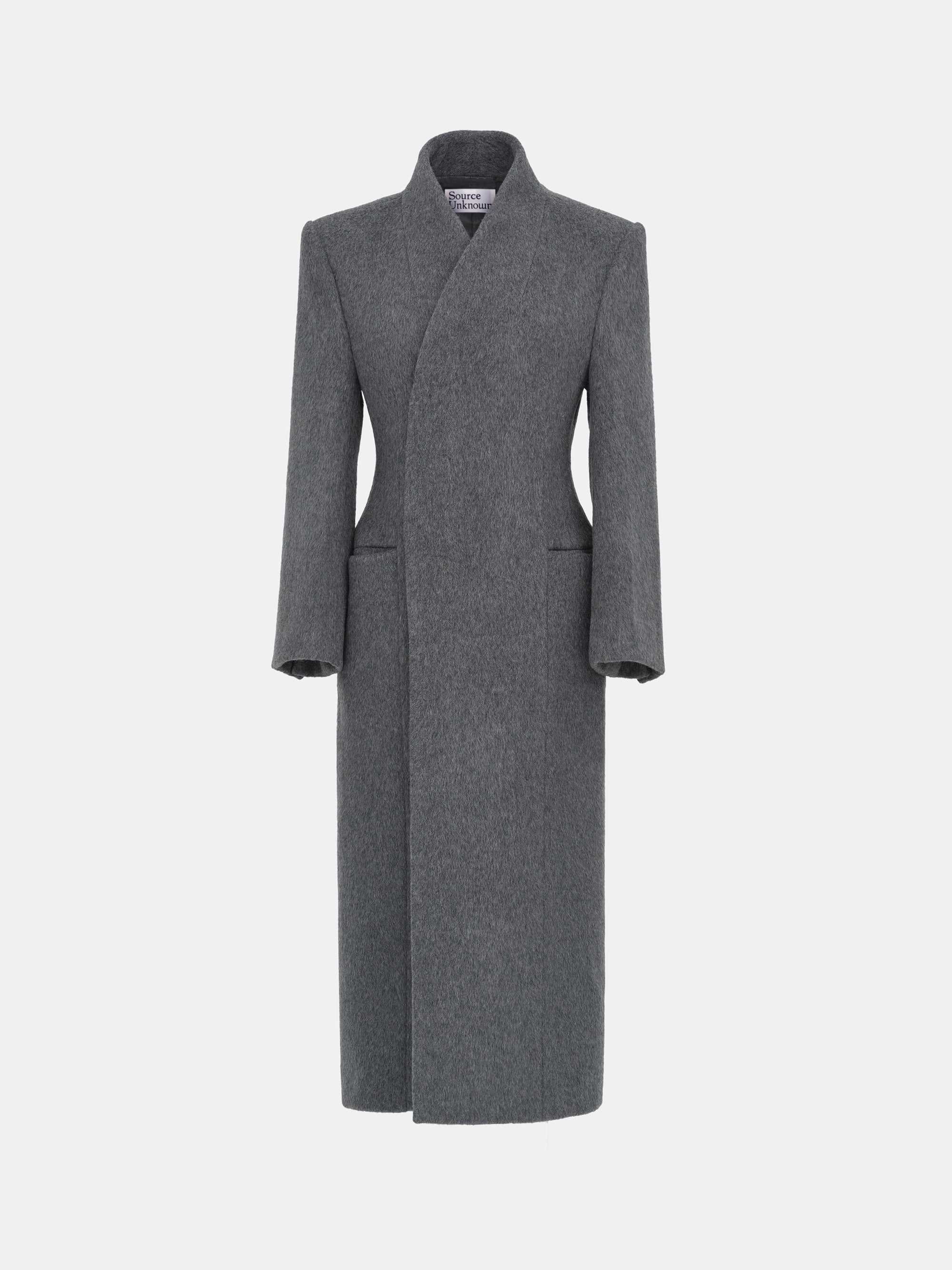 Corrin Wrap Coat, Charcoal