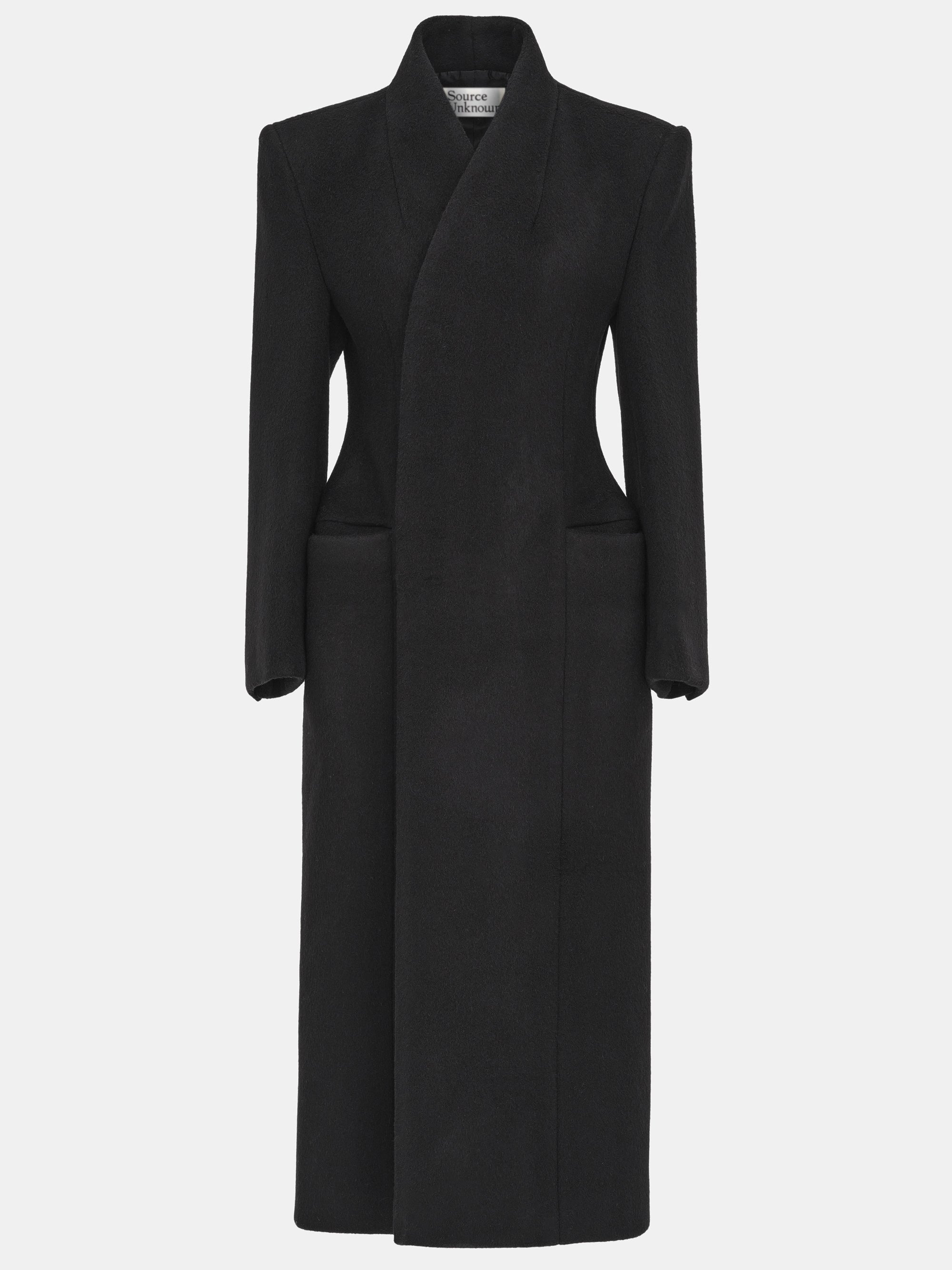 Corrin Wrap Coat, Black