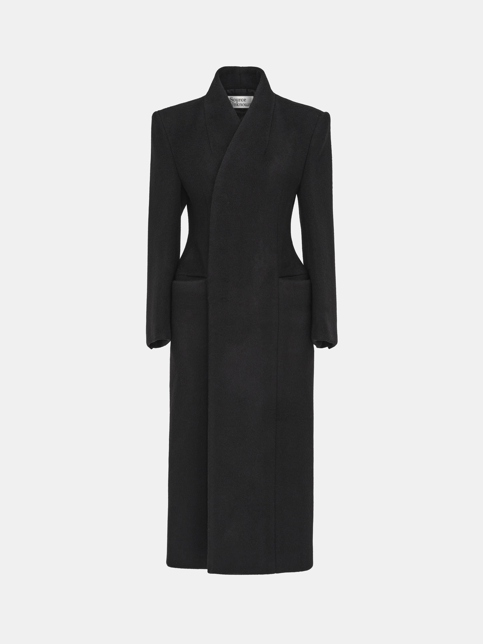 Corrin Wrap Coat, Black