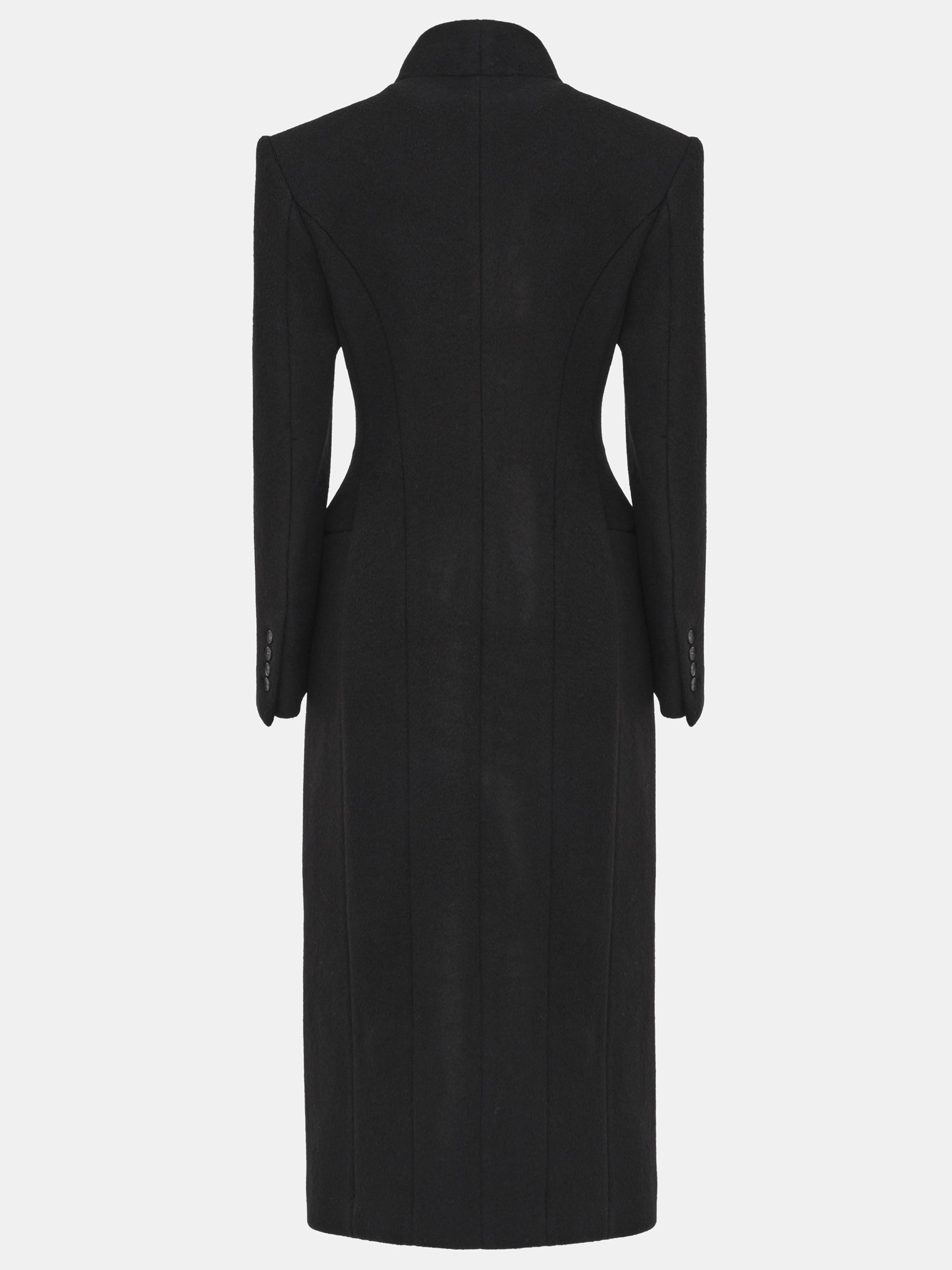 Corrin Wrap Coat, Black