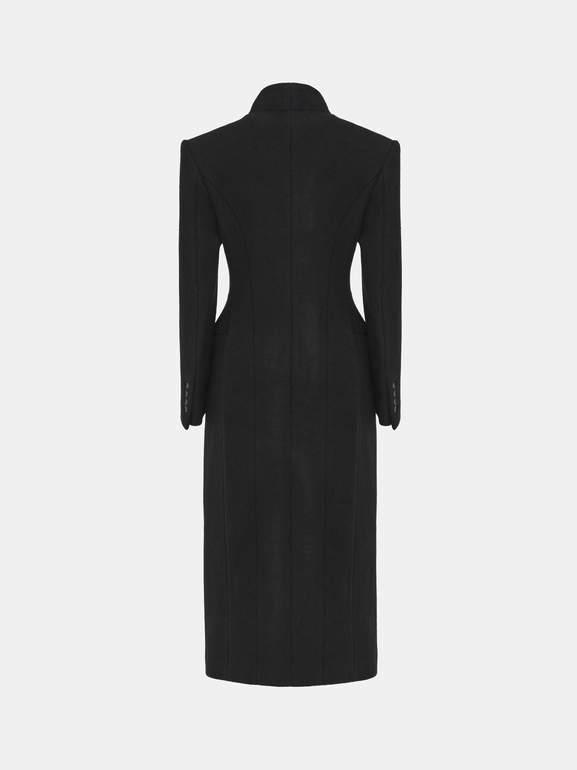 Corrin Wrap Coat, Black