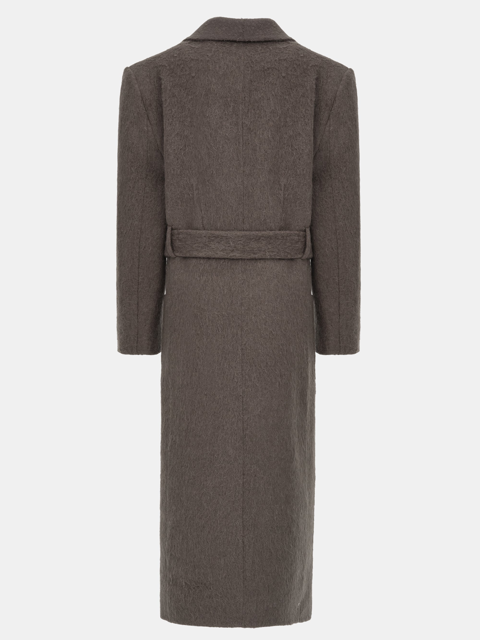 Cinched Robe Long Coat, Brown