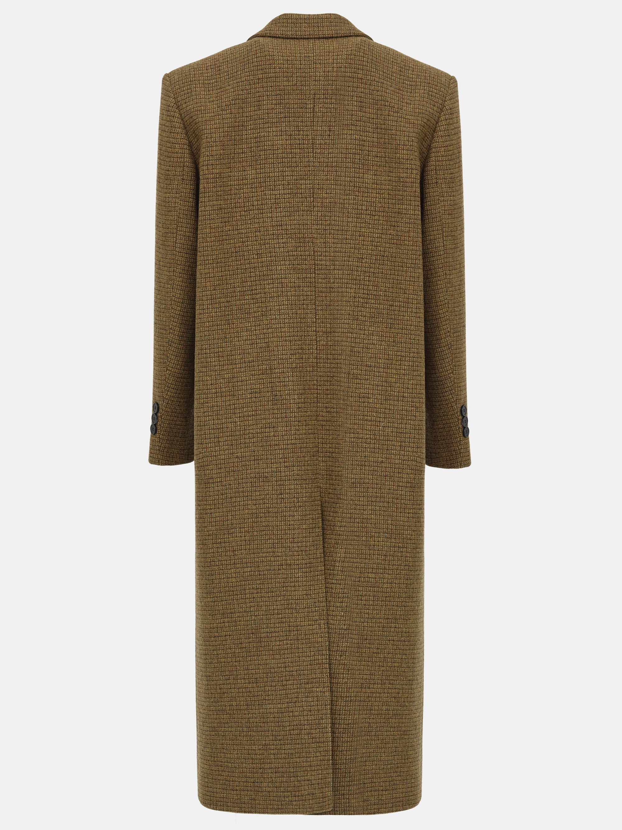 Plaid Wool Maxi Coat, Brown