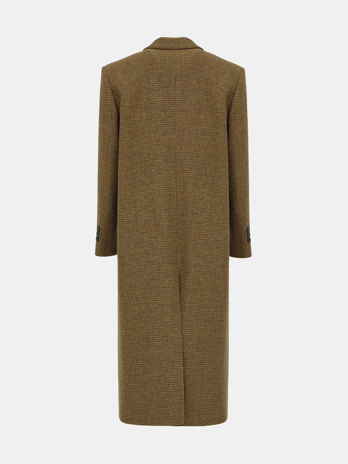 Lava Plaid Wool Maxi Coat, Brown