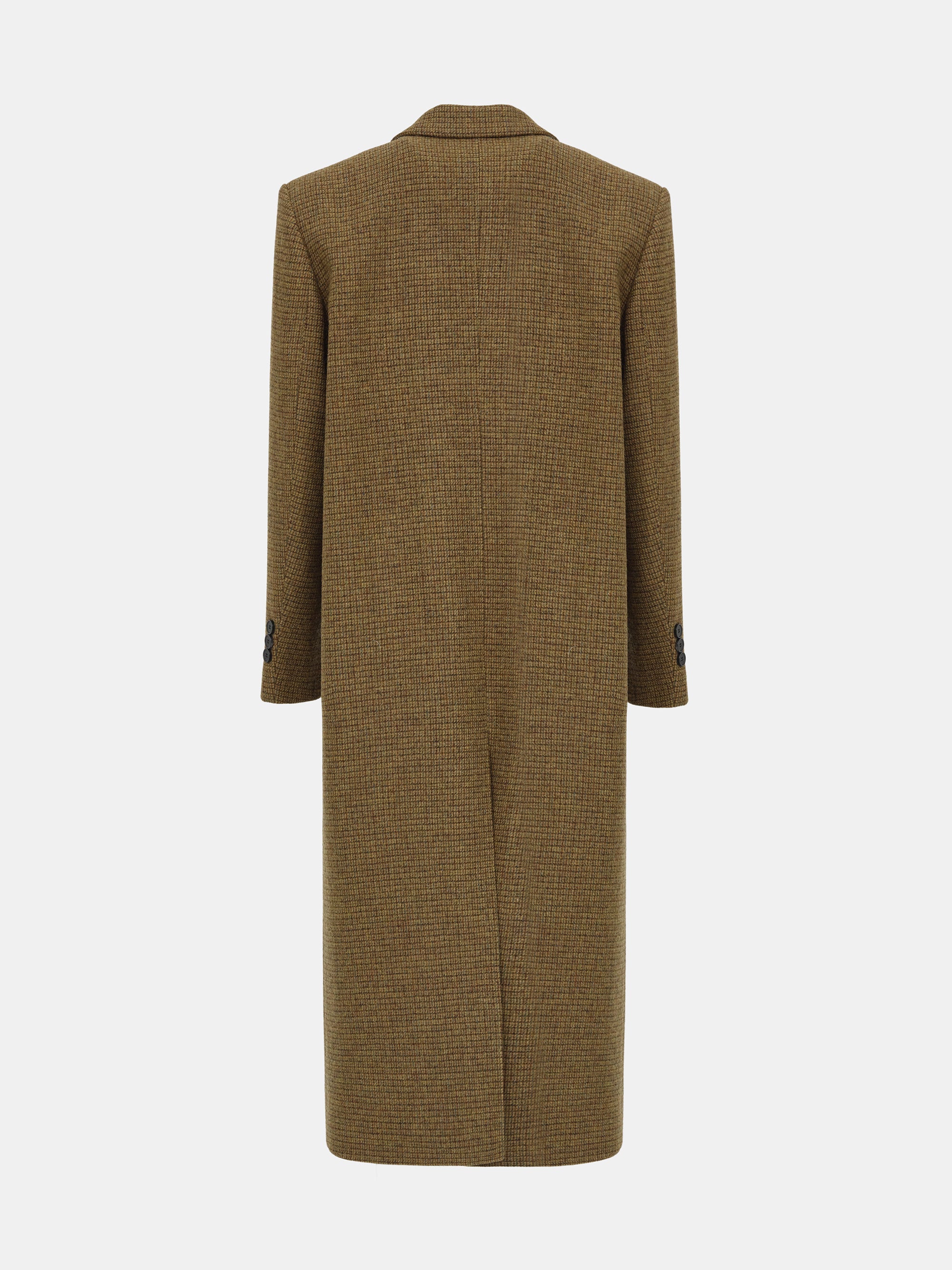 Plaid Wool Maxi Coat, Brown
