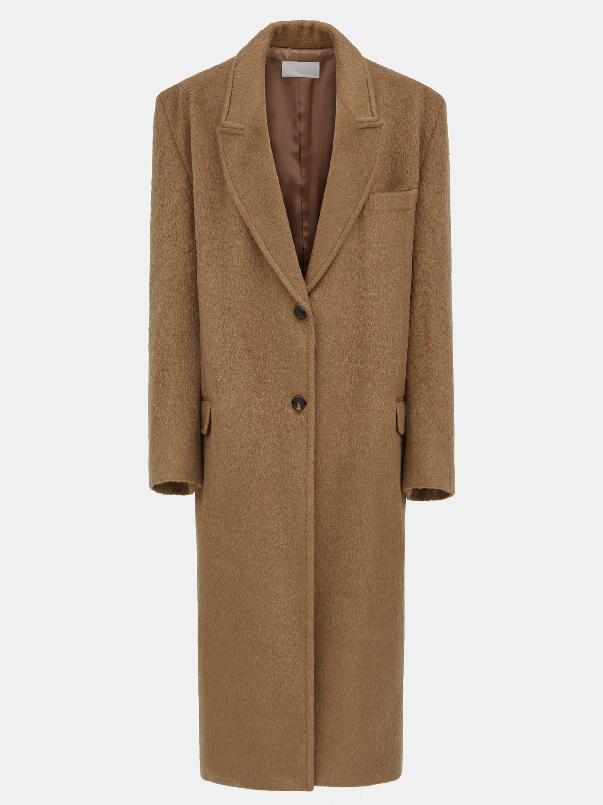 Oversized Brushed Coat, Brown