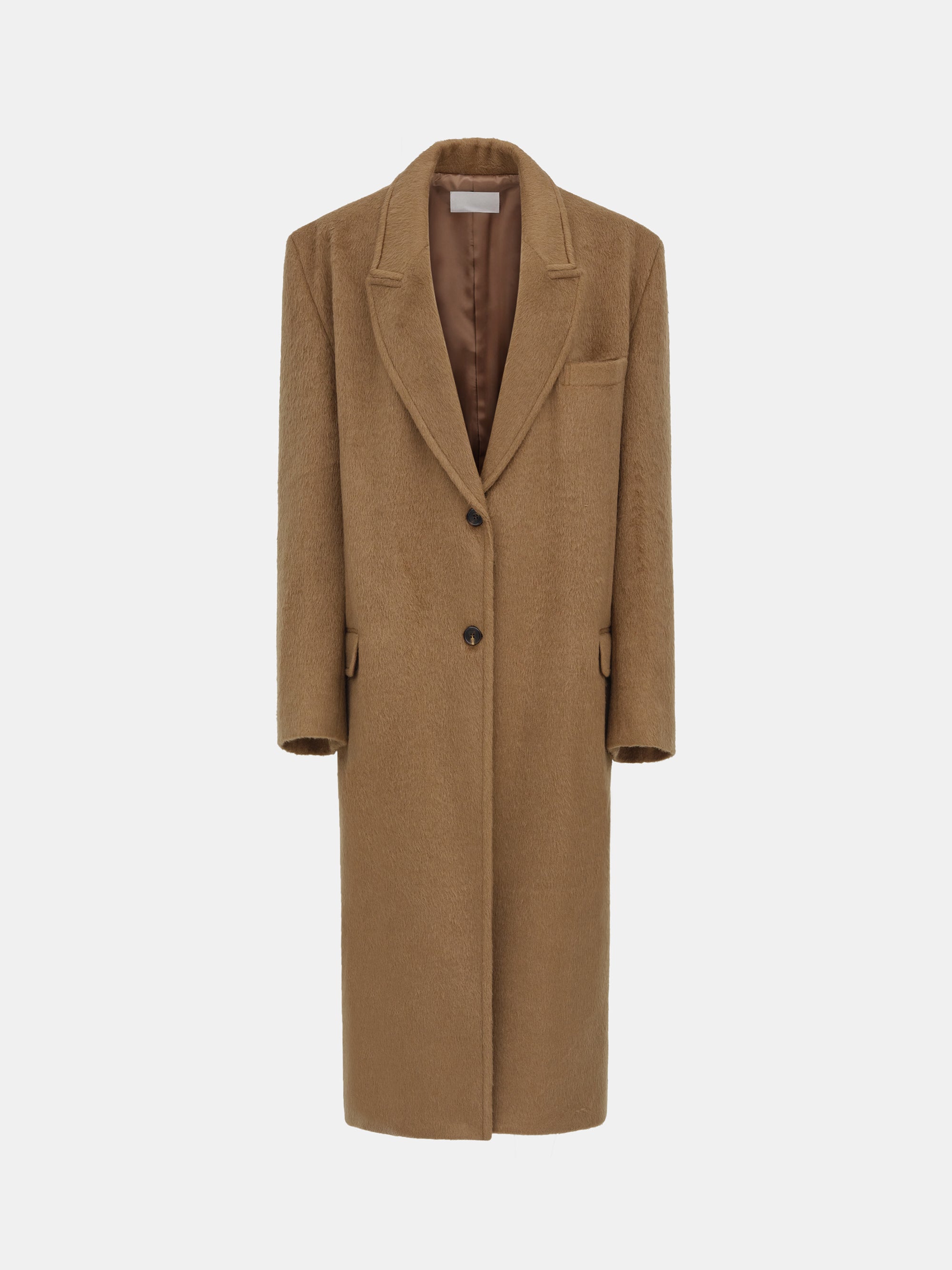 Oversized Brushed Coat, Brown